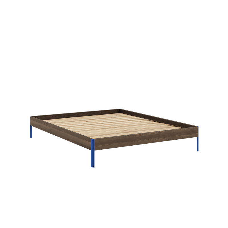 CORE LIT CAROUBE MARRON BLEU VIF 160X200
