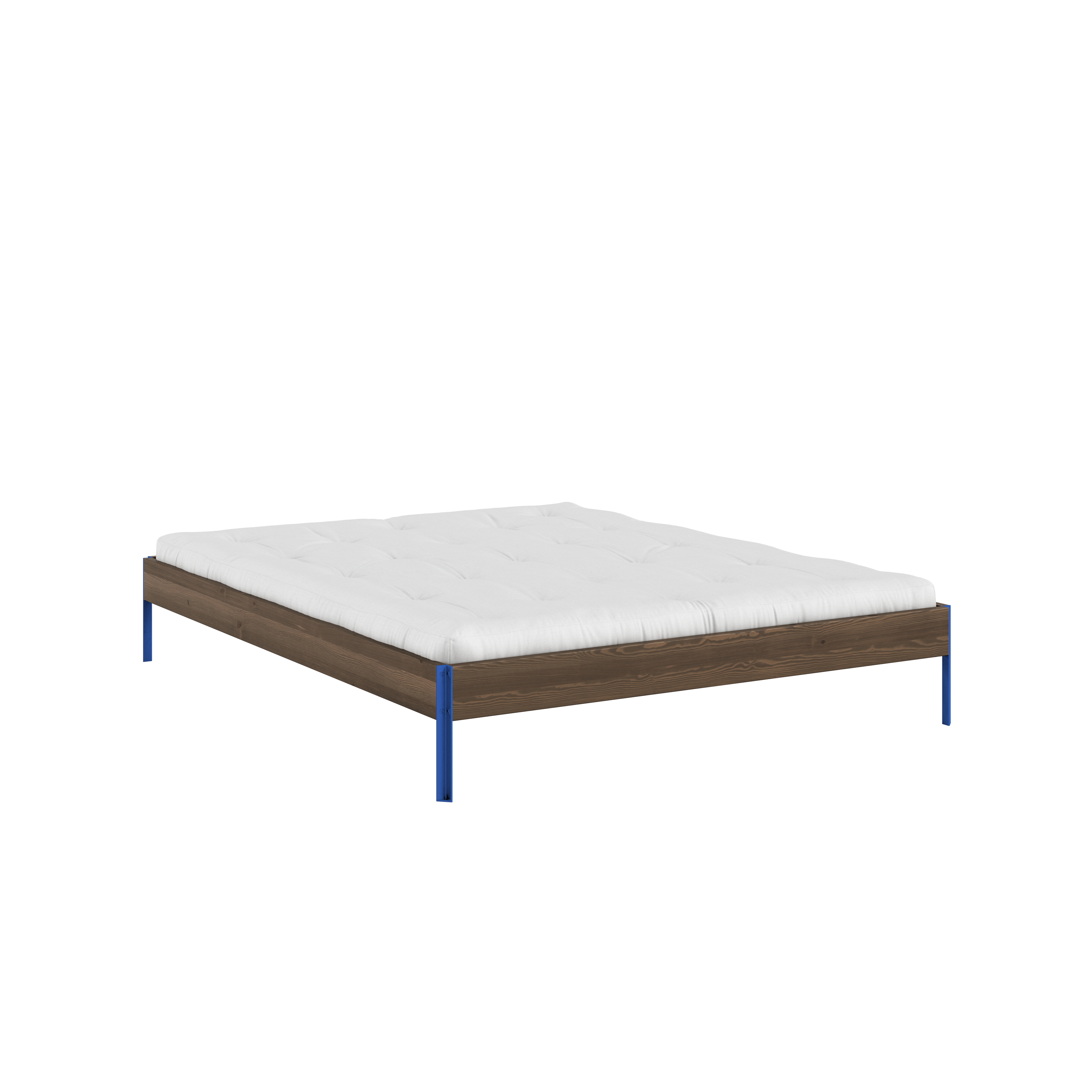 CORE LIT CAROUBE MARRON BLEU VIF 160X200