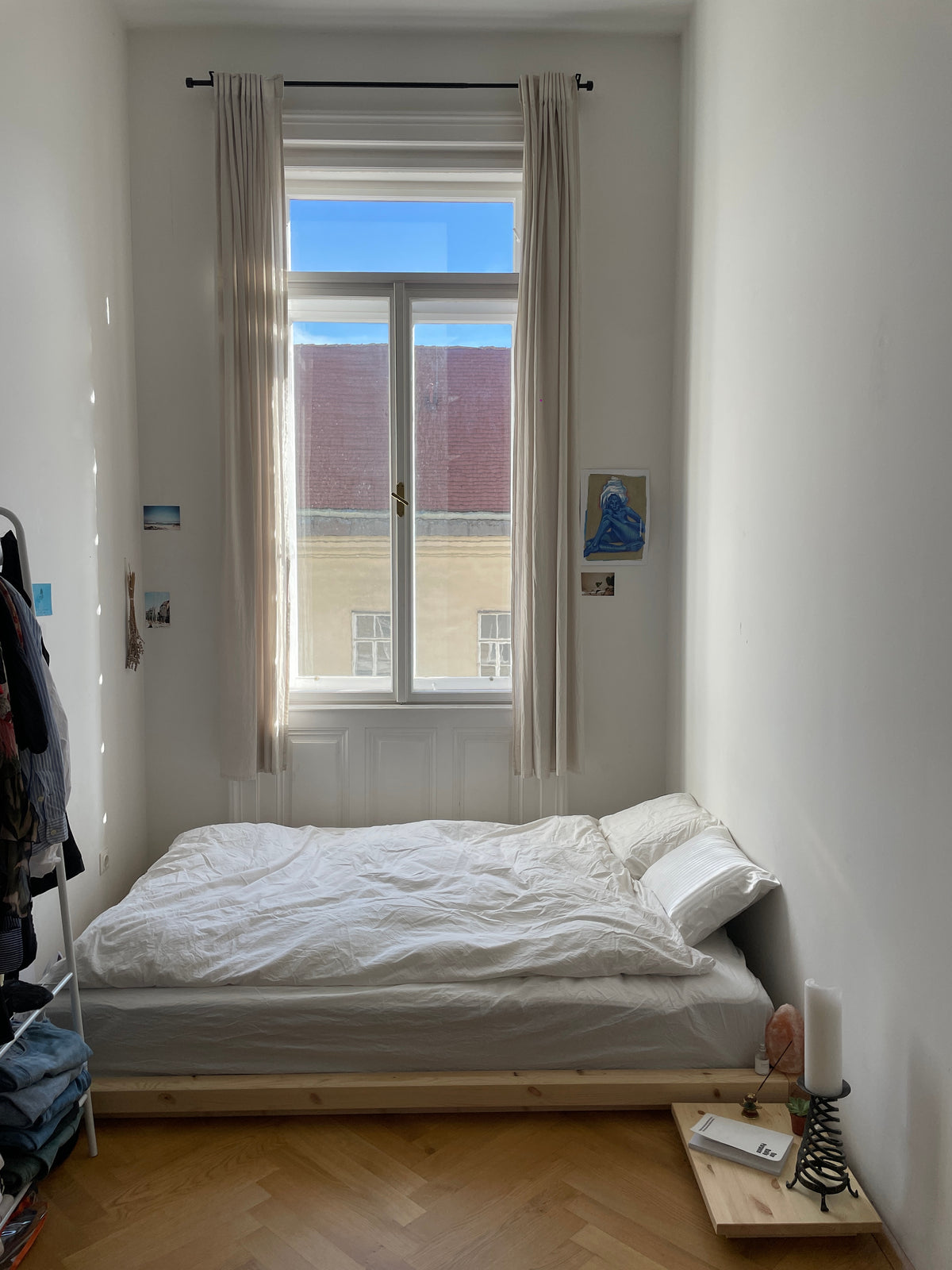 DOCK BED CLEAR LACQUERED 140 X 200