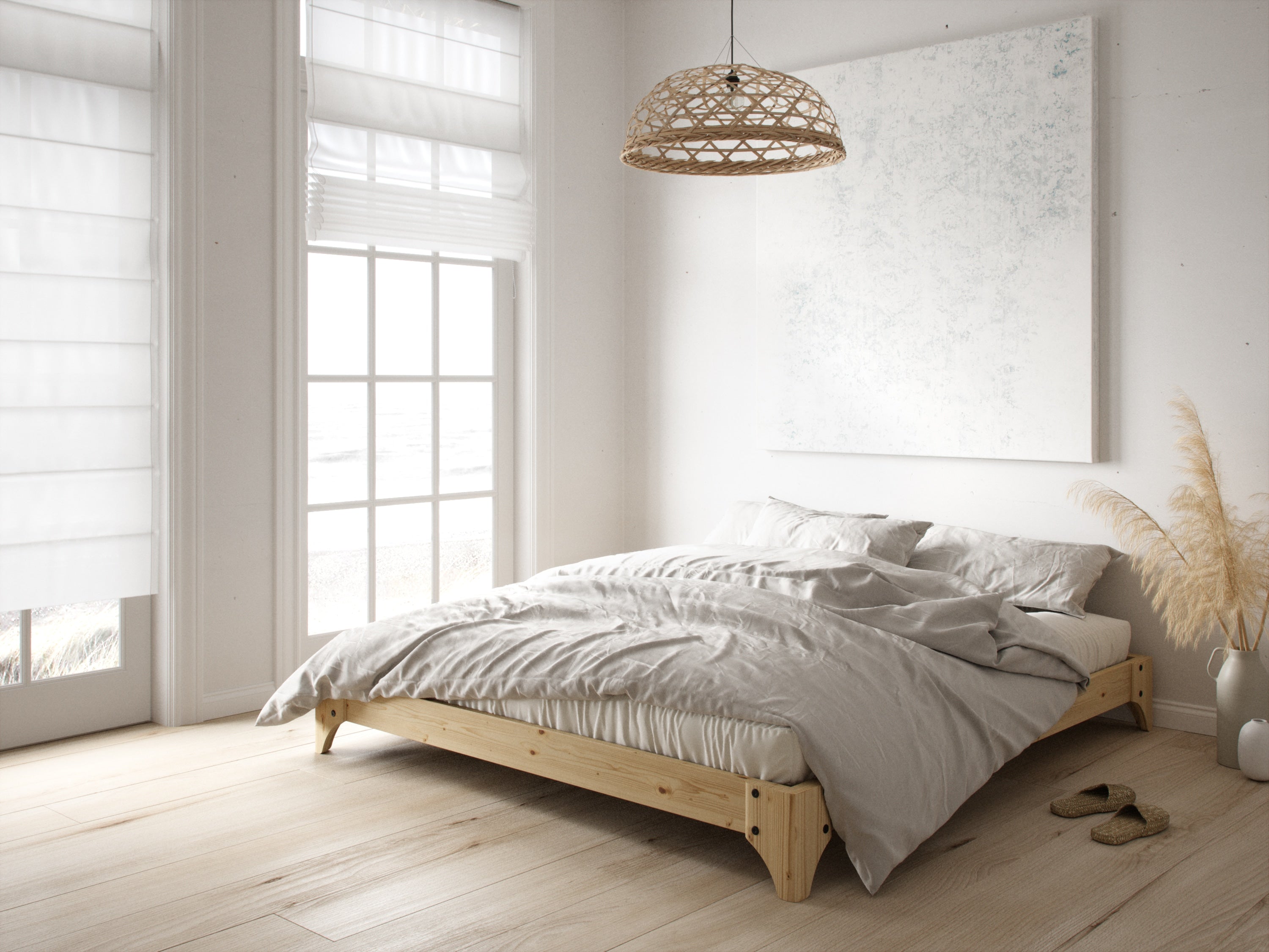 ELAN BED CLEAR LACQUERED 160 X 200