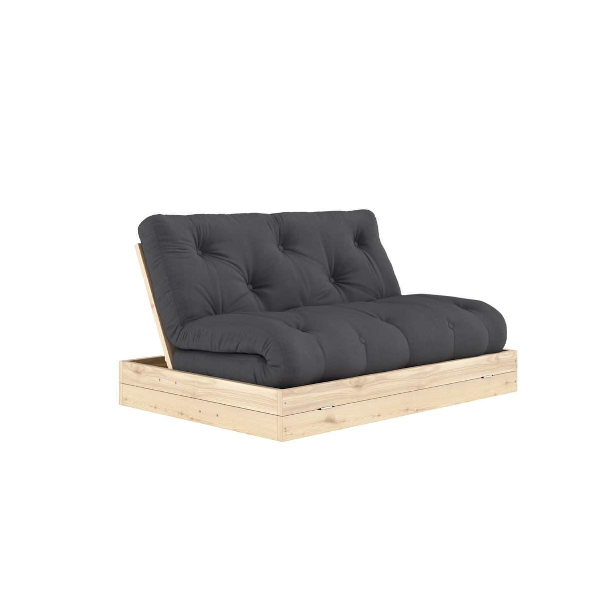 FLIP RAW 140 X 200 AVEC MATELAS GRIS FONCÉ