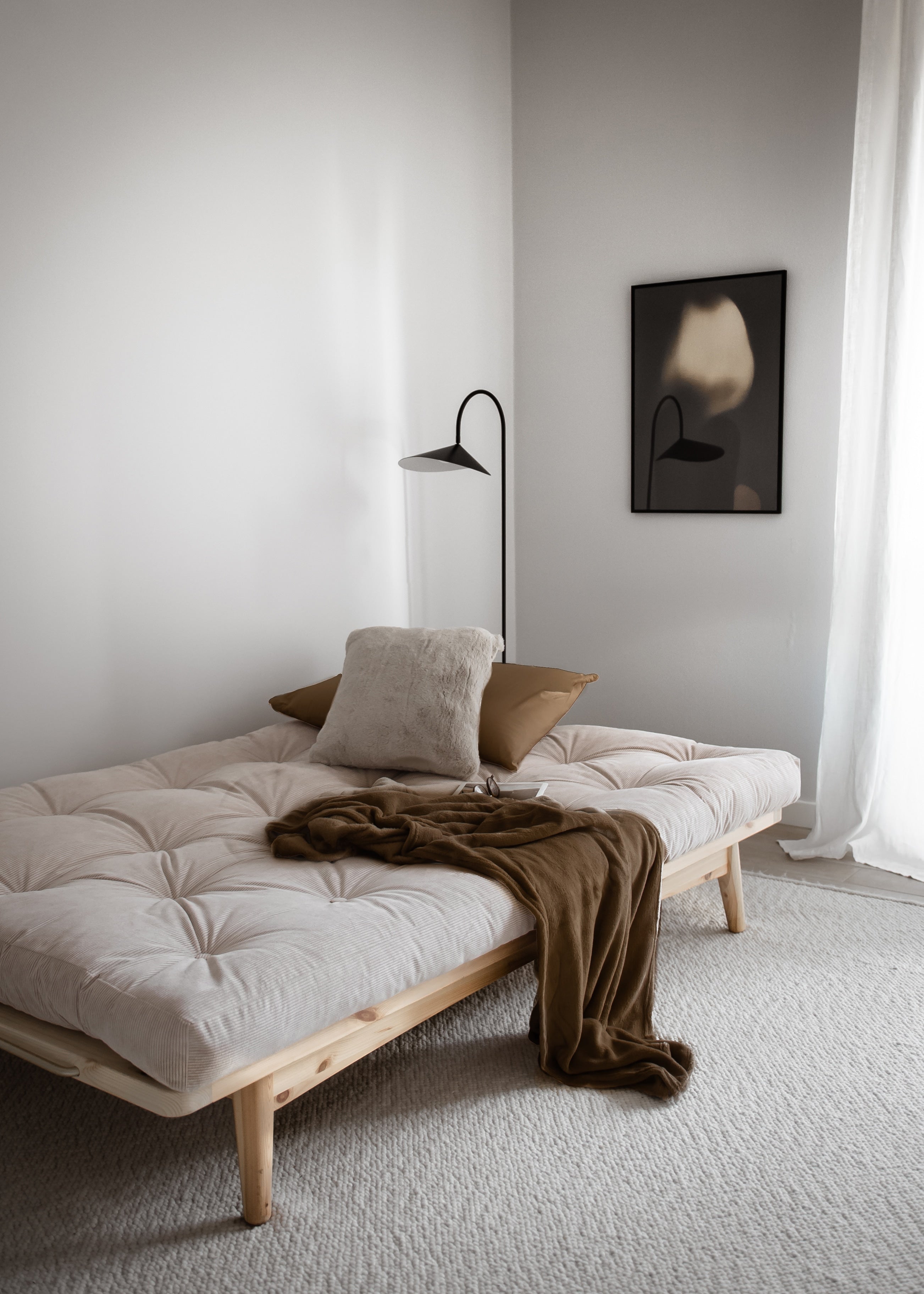 FOLK CLEAR LACQUERED W. 5-LAYER MIXED MATTRESS NATURAL