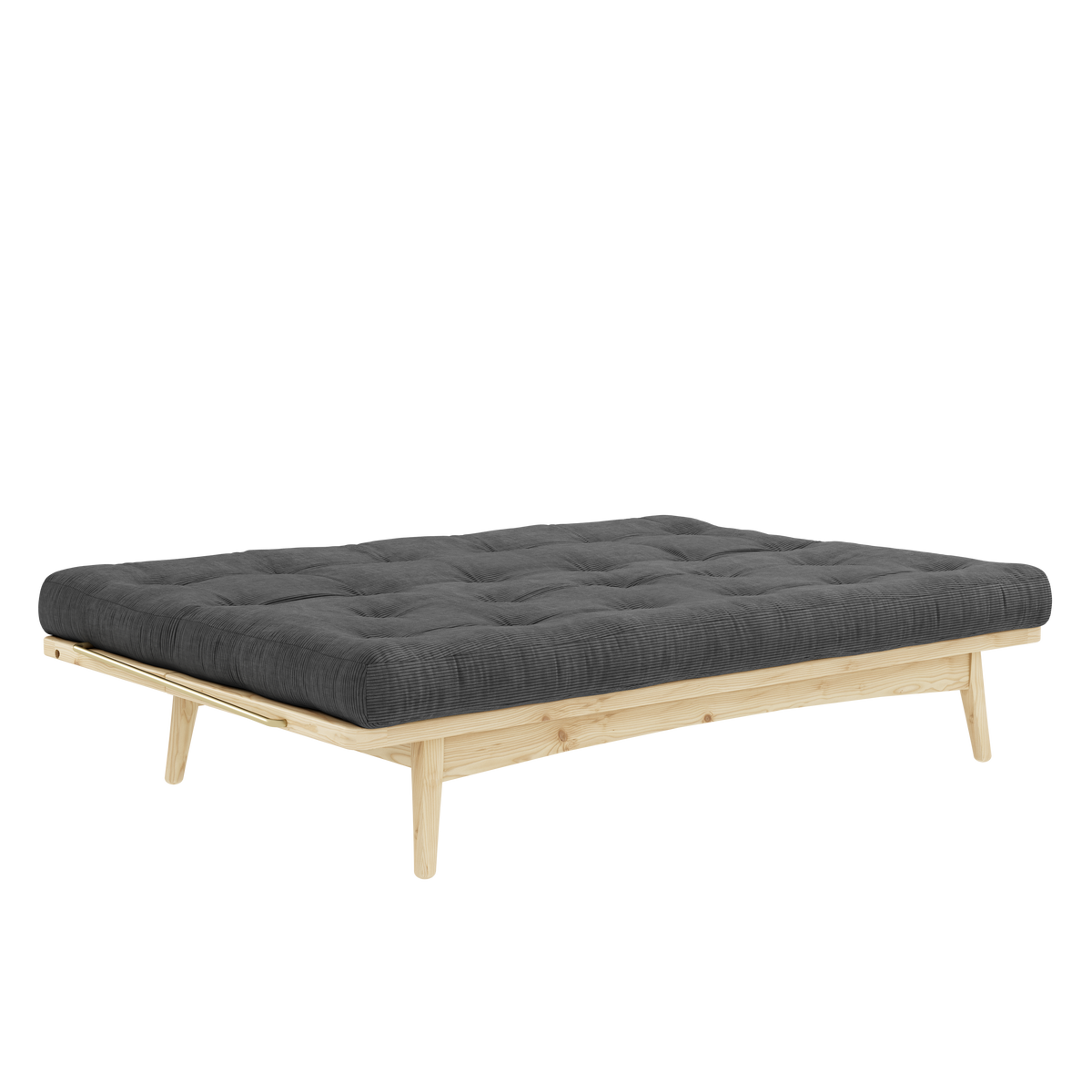 FOLK CLEAR LACQUERED W. 5-LAYER MIXED MATTRESS CHARCOAL