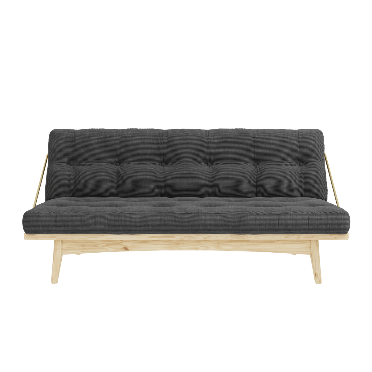 FOLK CLEAR LACQUERED W. 5-LAYER MIXED MATTRESS CHARCOAL
