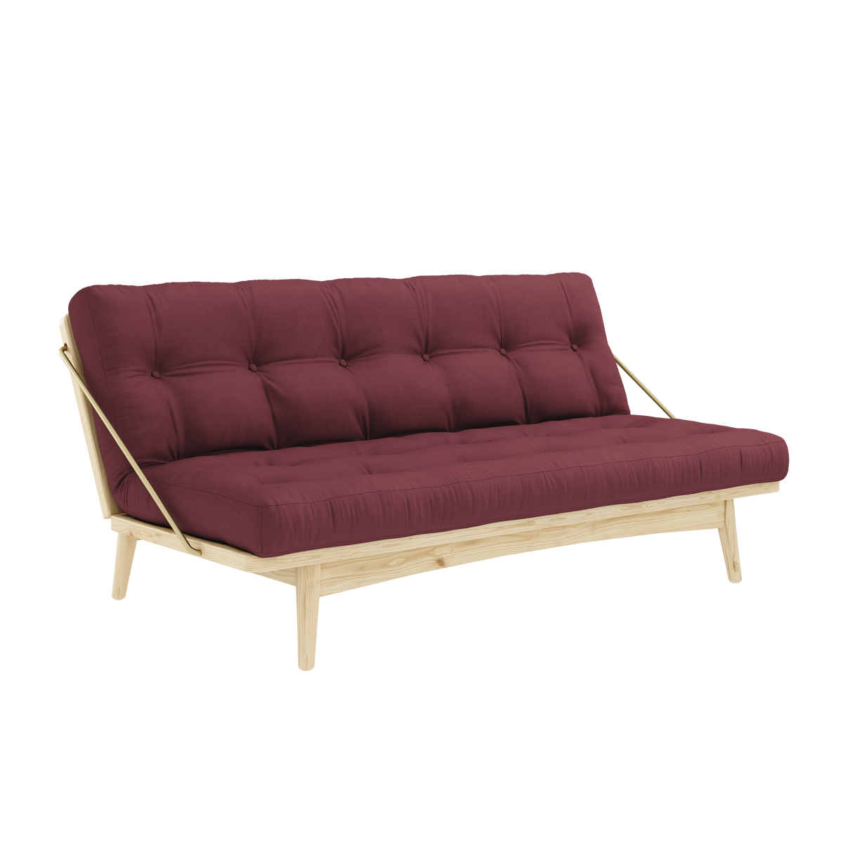 FOLK CLEAR LACQUERED W. 5-LAYER MIXED MATTRESS BORDEAUX
