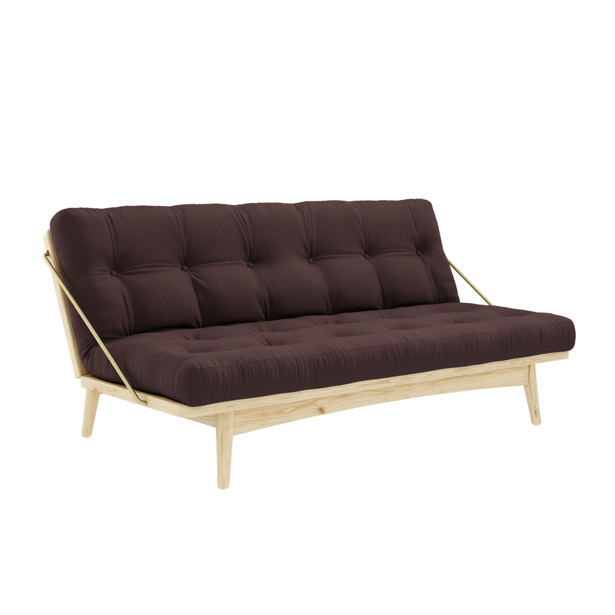 FOLK CLEAR LACQUERED W. 5-LAYER MIXED MATTRESS BROWN