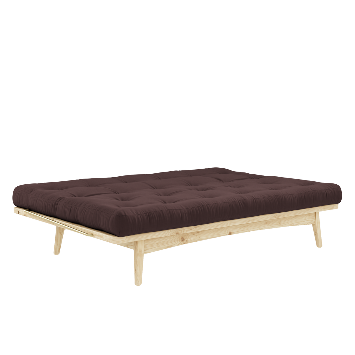 FOLK CLEAR LACQUERED W. 5-LAYER MIXED MATTRESS BROWN