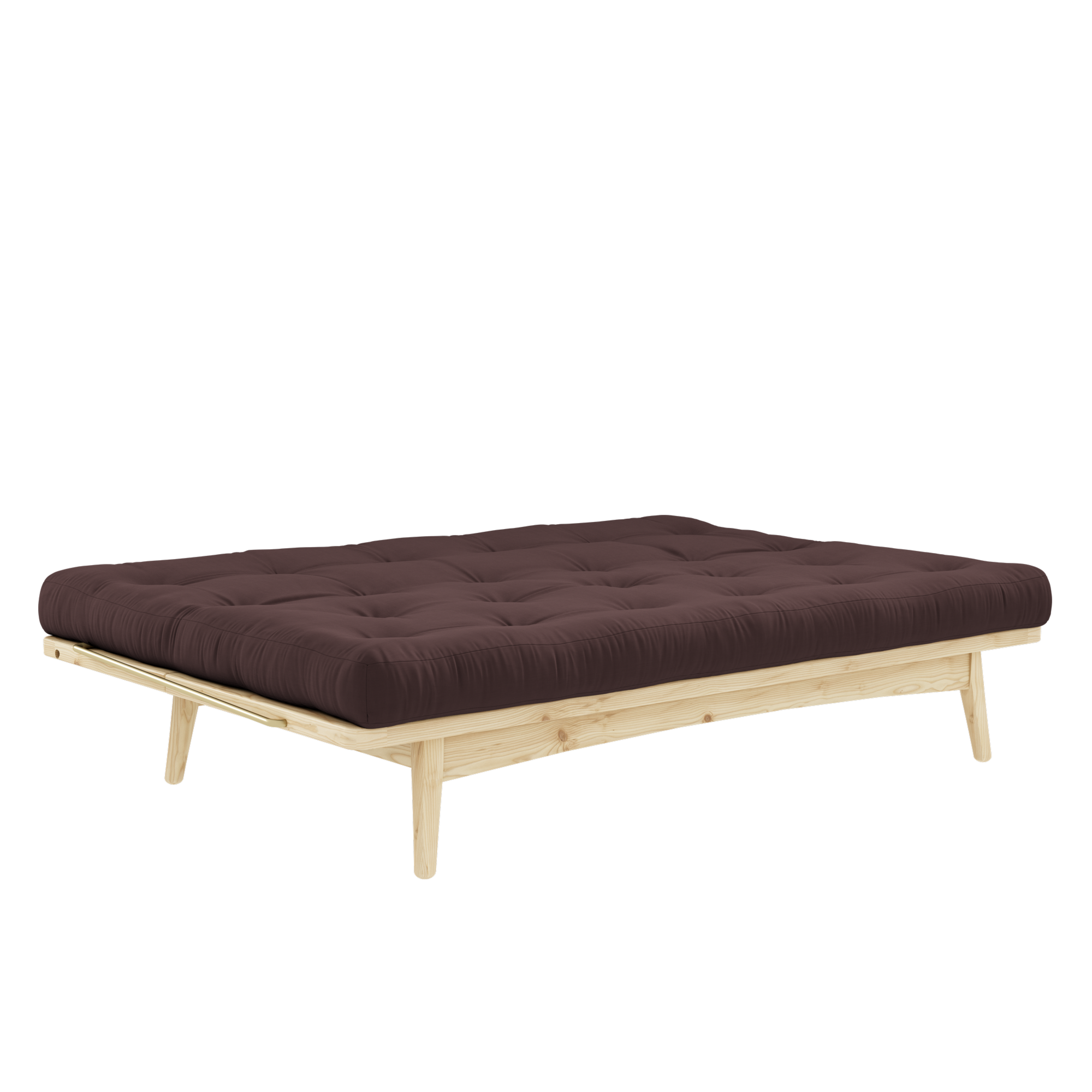 FOLK CLAIR LAQUÉ AVEC MATELAS MIXTE 5 COUCHES MARRON