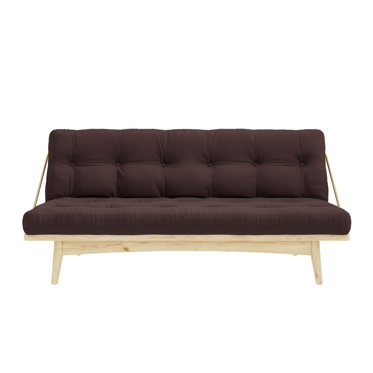 FOLK CLEAR LACQUERED W. 5-LAYER MIXED MATTRESS BROWN