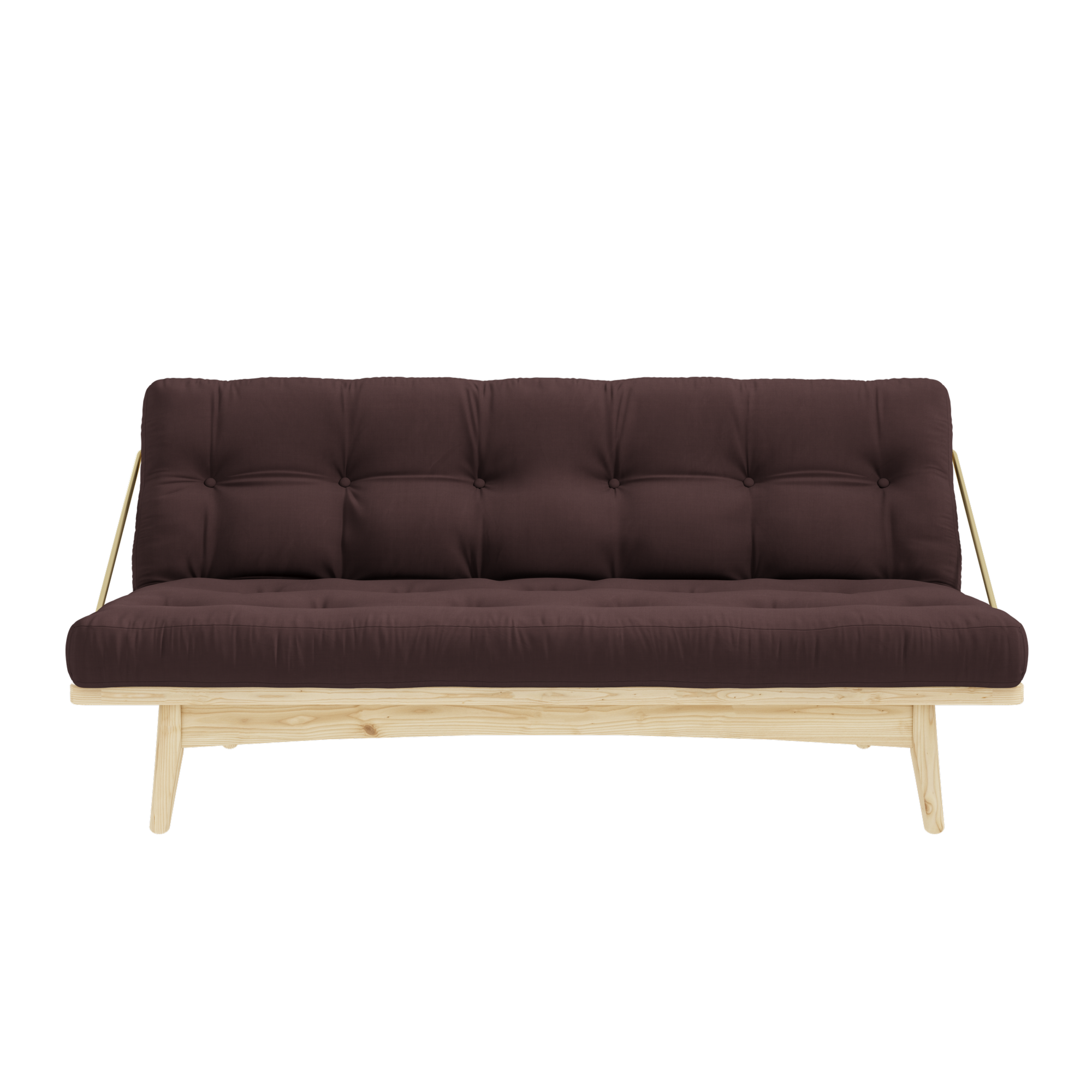 FOLK CLAIR LAQUÉ AVEC MATELAS MIXTE 5 COUCHES MARRON