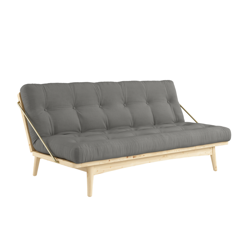 FOLK CLAIR VERNISÉ AVEC MATELAS MIXTE 5 COUCHES GRIS