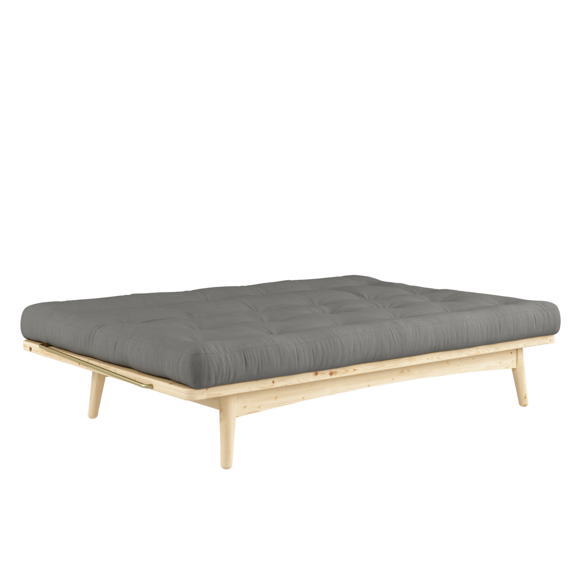 FOLK CLAIR VERNISÉ AVEC MATELAS MIXTE 5 COUCHES GRIS
