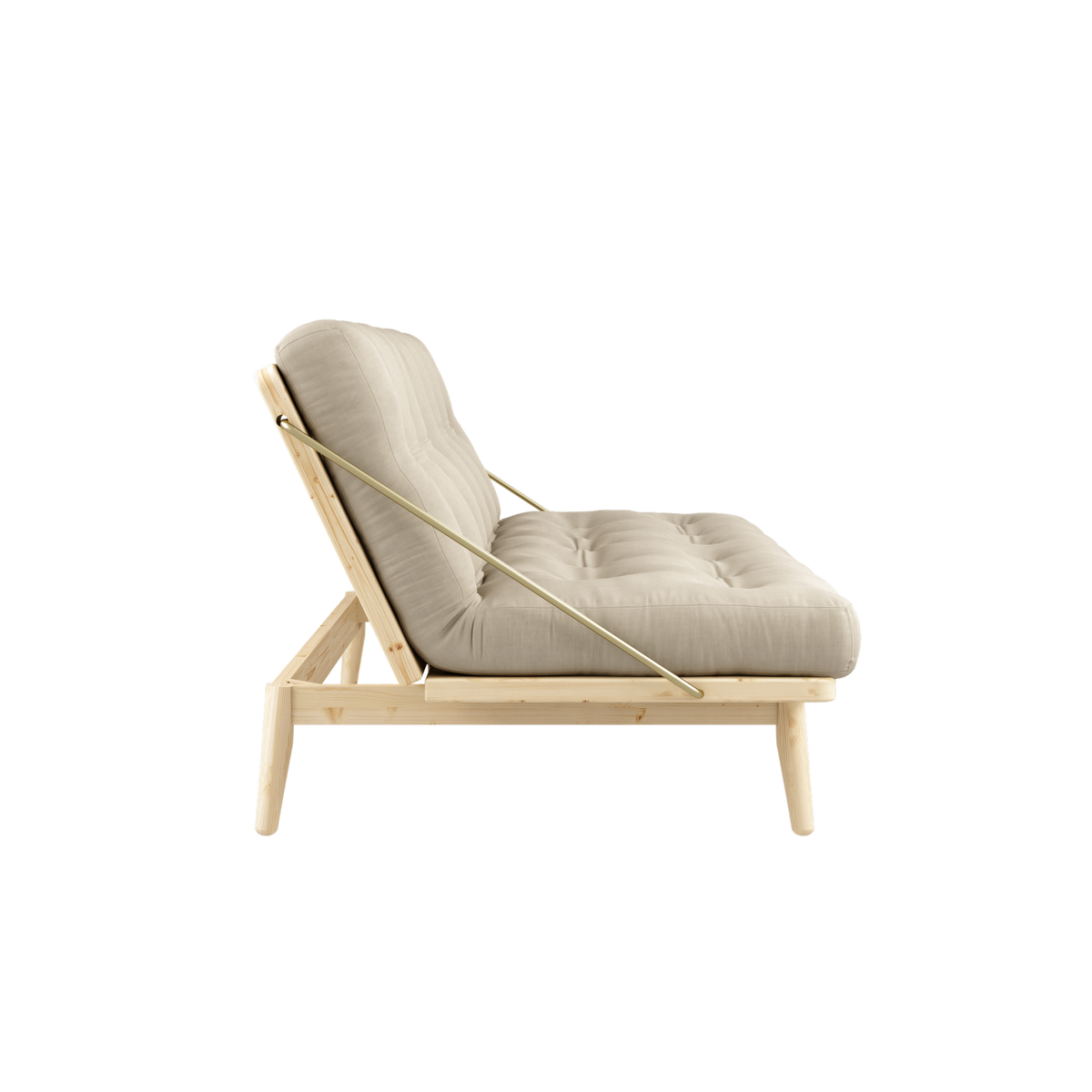 FOLK CLEAR LACQUERED W. 5-LAYER MIXED MATTRESS BEIGE