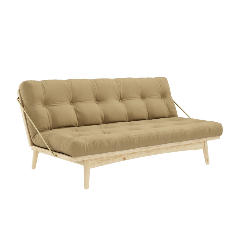 FOLK CLEAR LACQUERED W. 5-LAYER MIXED MATTRESS WHEAT BEIGE