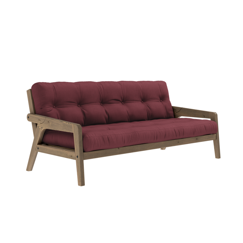 GRAB CAROB BROWN LACQUERED W. 5-LAYER MIXED MATTRESS BORDEAUX