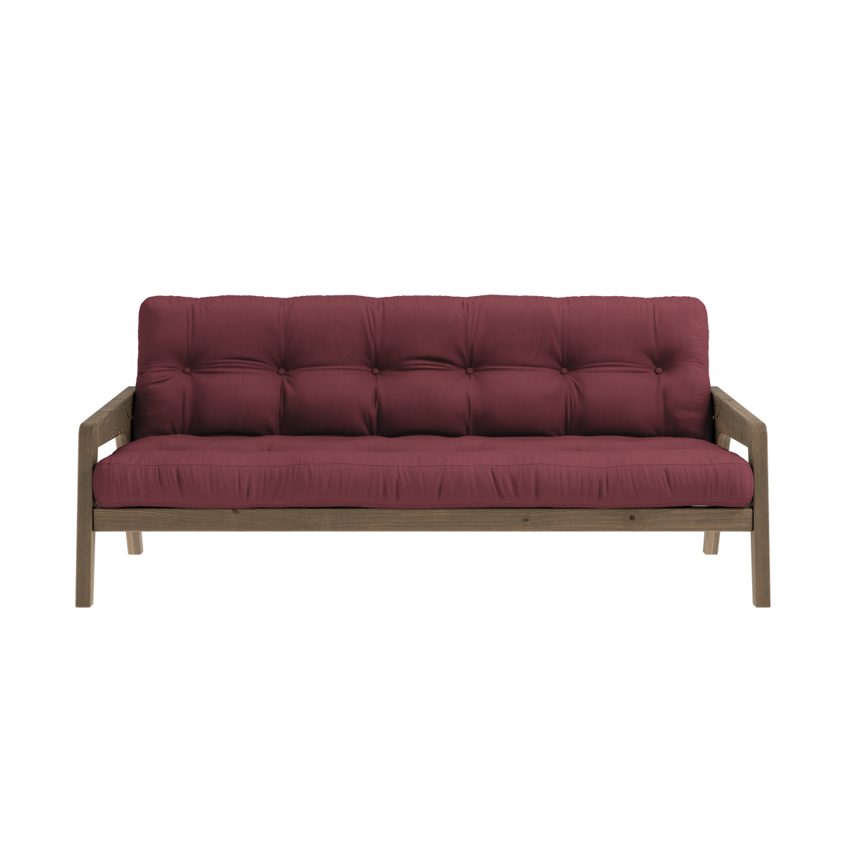 GRAB CAROB BROWN LACQUERED W. 5-LAYER MIXED MATTRESS BORDEAUX