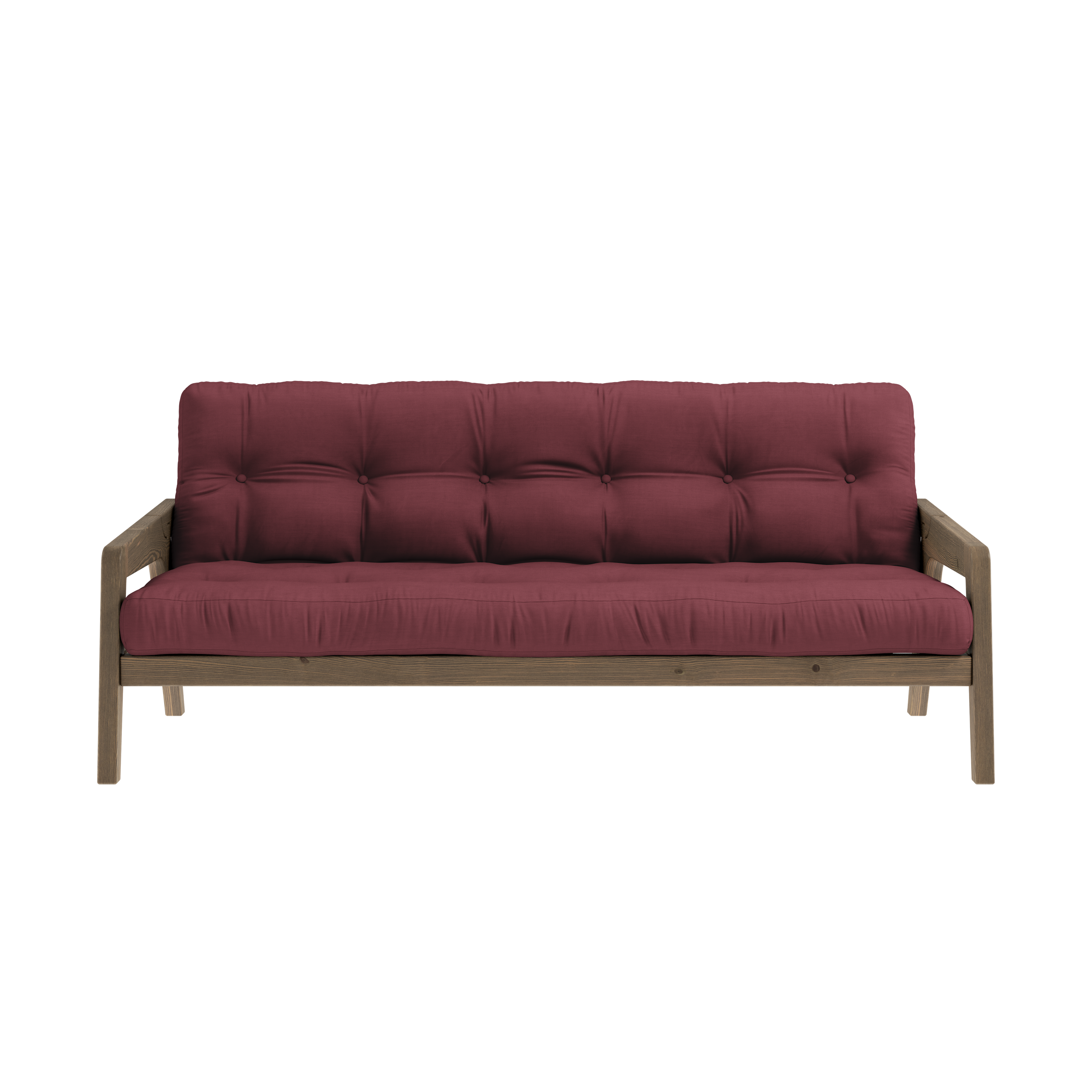 GRAB CAROB BROWN LACQUERED W. 5-LAYER MIXED MATTRESS BORDEAUX