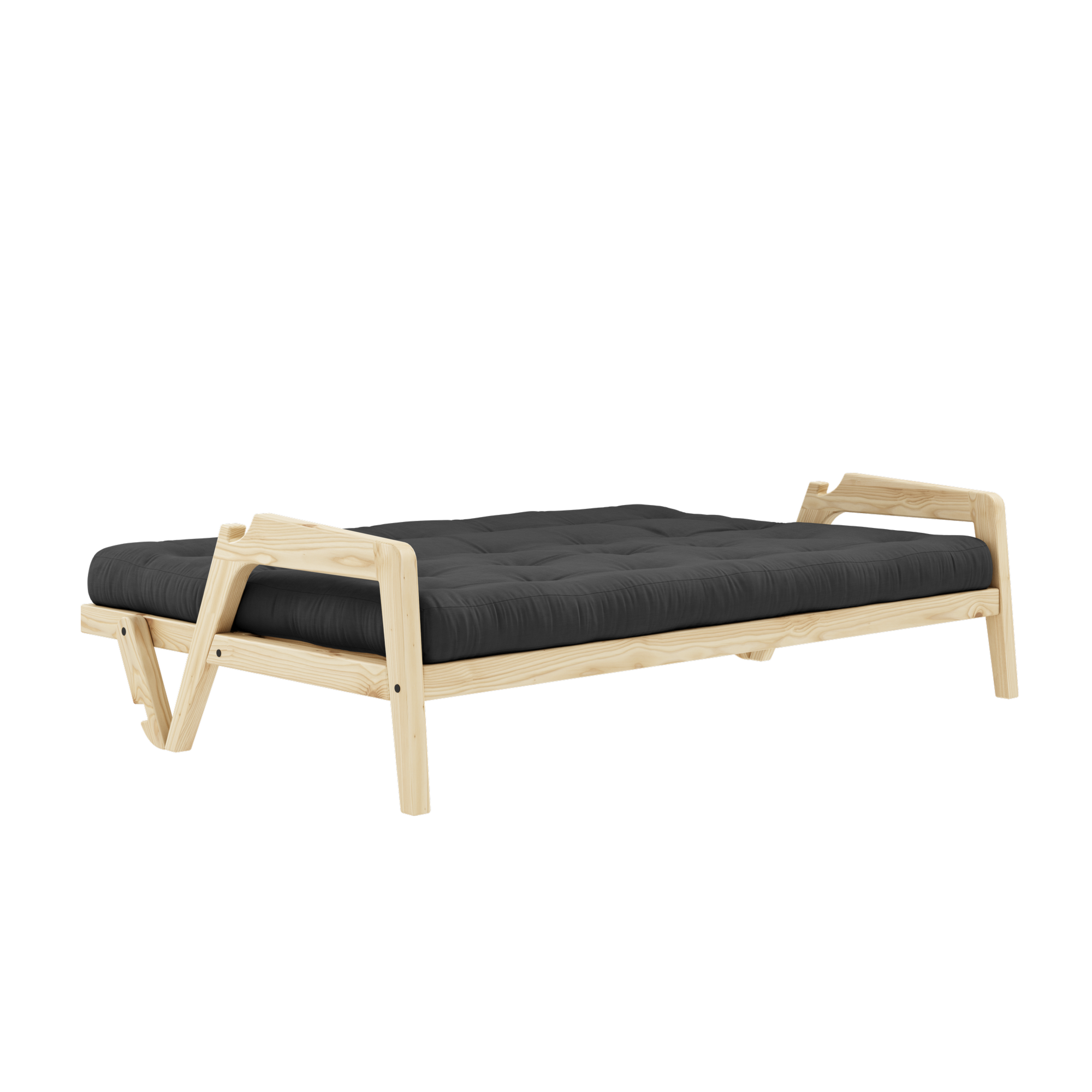 GRAB CLEAR LACQUERED W. 5-LAYER MIXED MATTRESS DARK GREY
