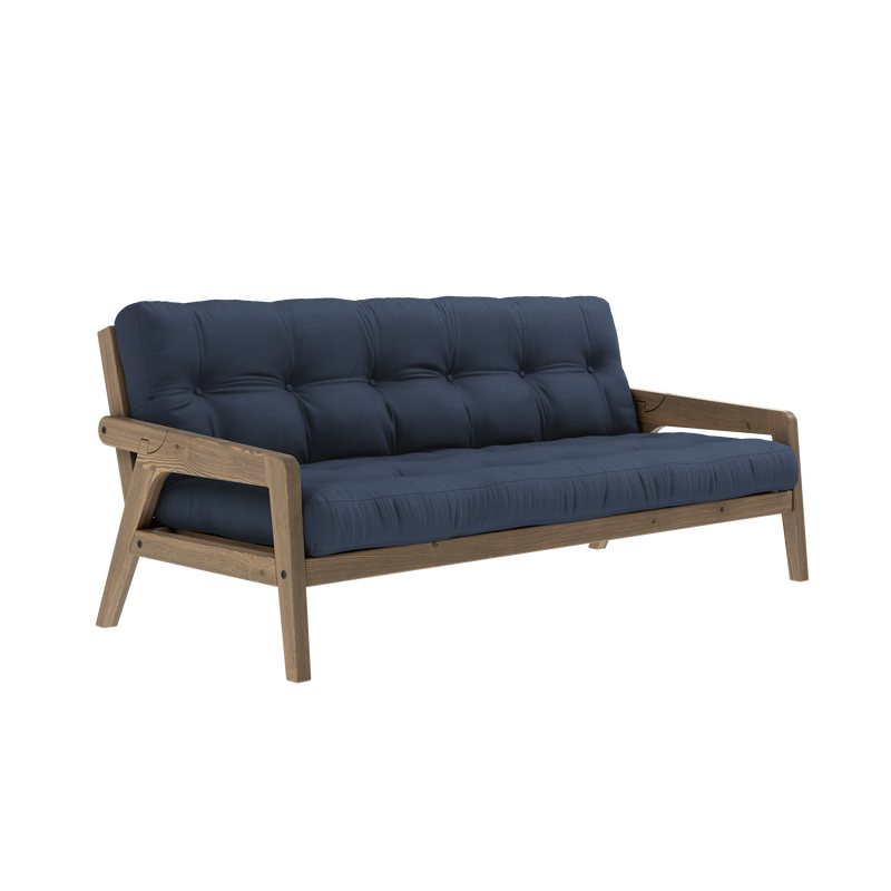 GRAB CAROB BROWN LAQUÉ W. MATELAS MIXTE 5 COUCHES MAT MARINE