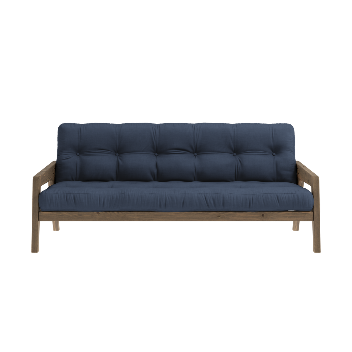 GRAB CAROB BROWN LACQUERED W. 5-LAYER MIXED MATTRESS NAVY