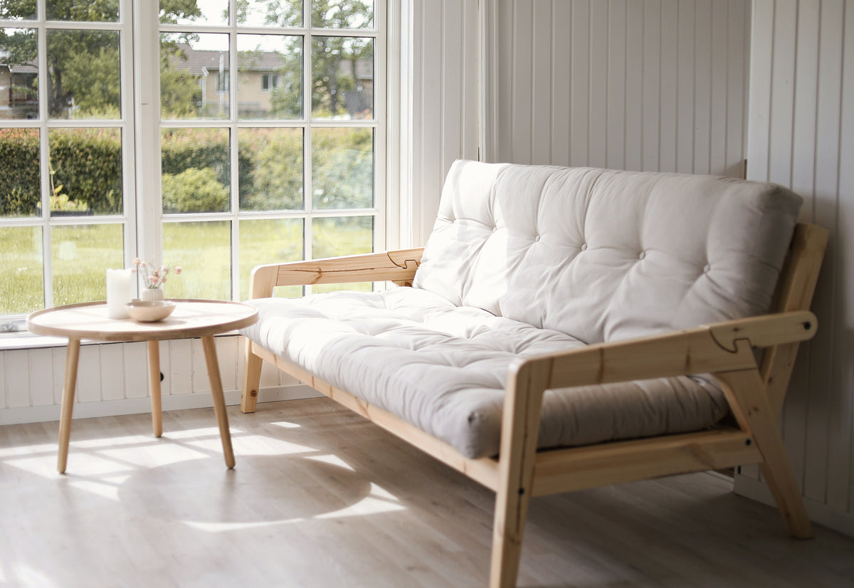 GRAB CAROB BROWN LACQUERED W. 5-LAYER MIXED MATTRESS IVORY