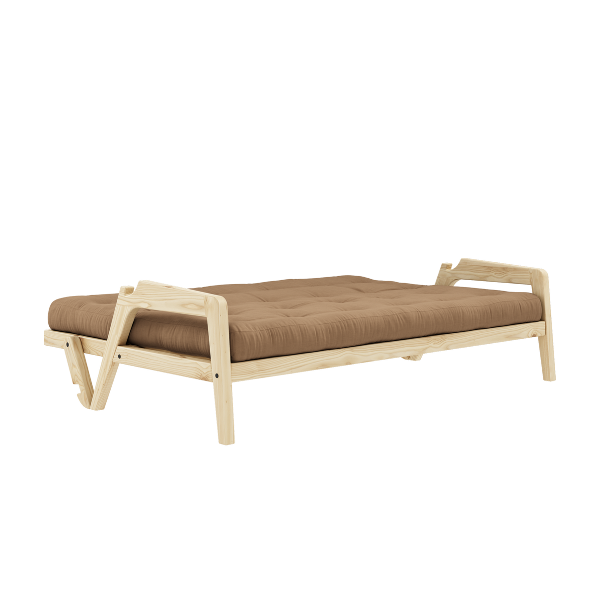 GRAB CLEAR LACQUERED W. 5-LAYER MIXED MATTRESS MOCCA
