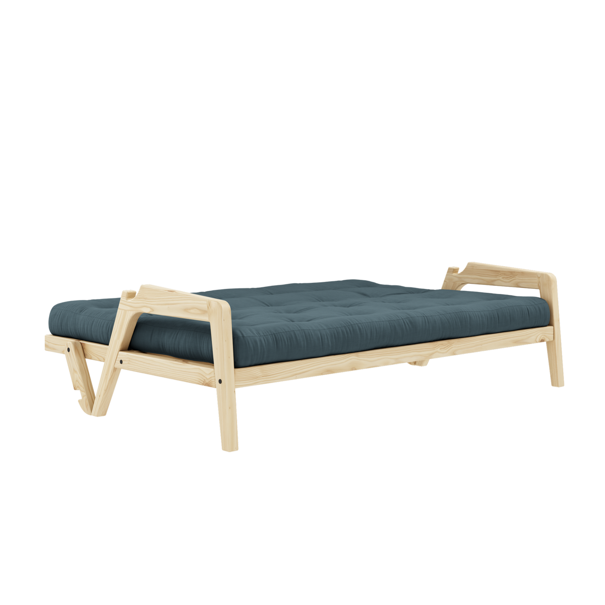 GRAB CLEAR LACQUERED W. 5-LAYER MIXED MATTRESS PETROL BLUE
