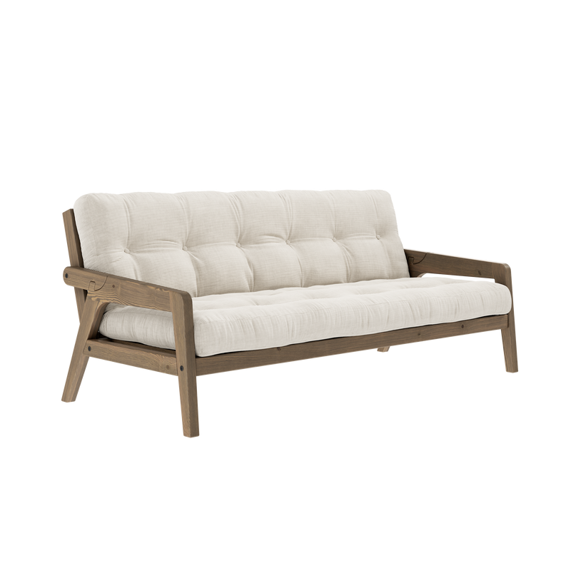SANGLE CAROUBE MARRON LAQUÉE AVEC MATELAS MIXTE 5 COUCHES IVOIRE
