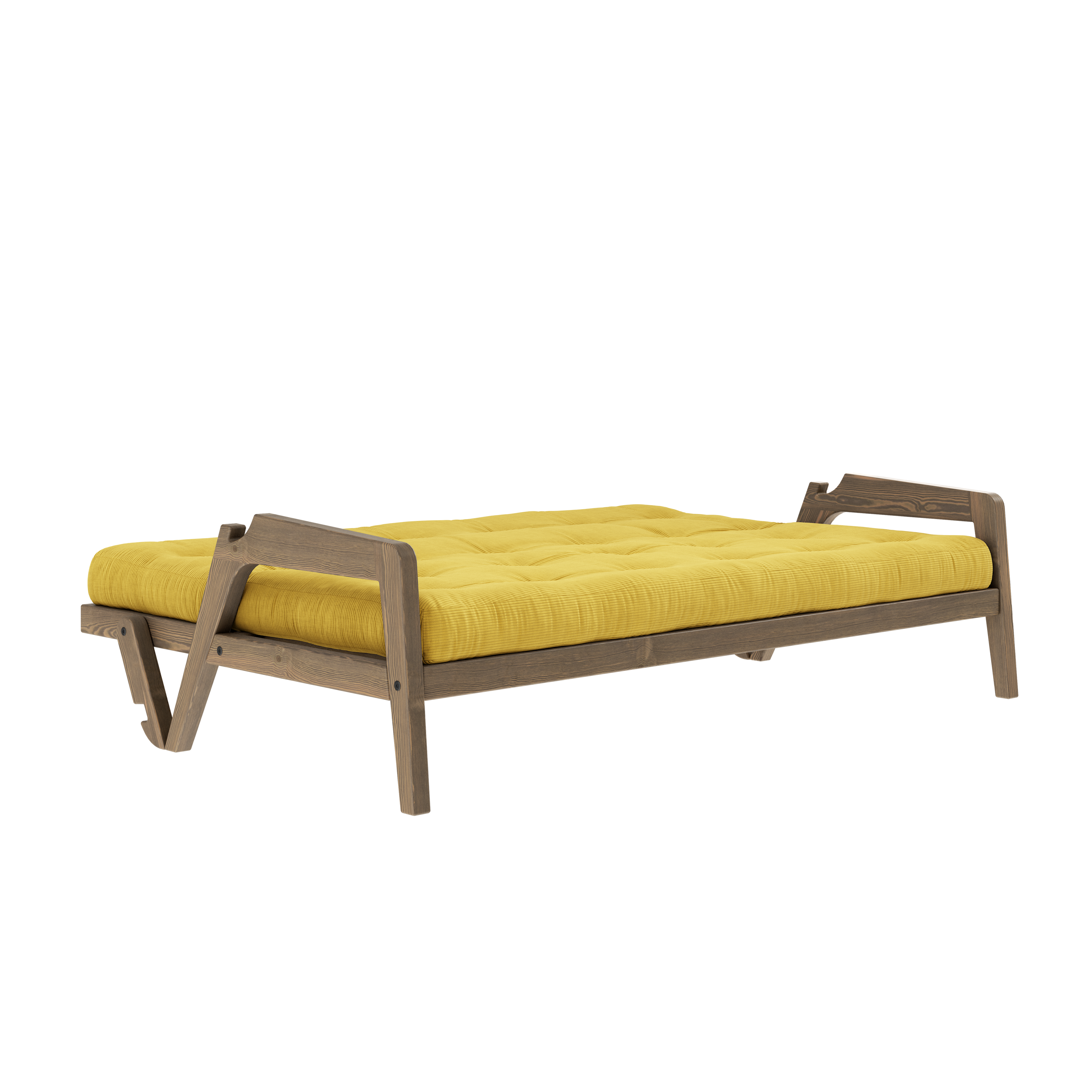 GRAB CAROB BROWN LACQUERED W. 5-LAYER MIXED MATTRESS HONEY