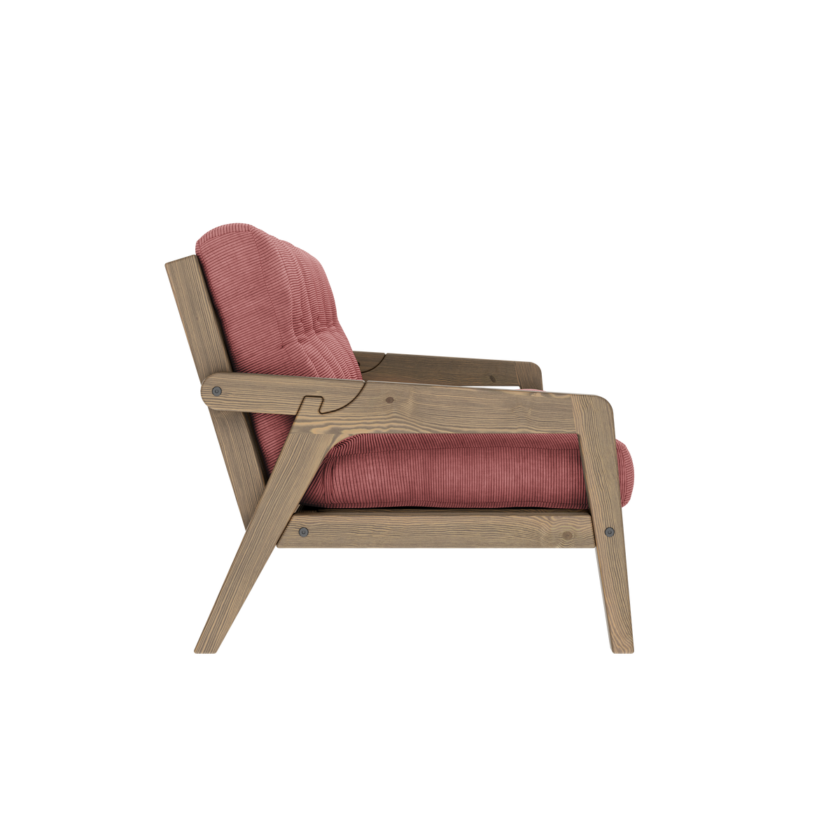 GRAB CAROB BROWN LACQUERED W. 5-LAYER MIXED MATTRESS SORBET PINK