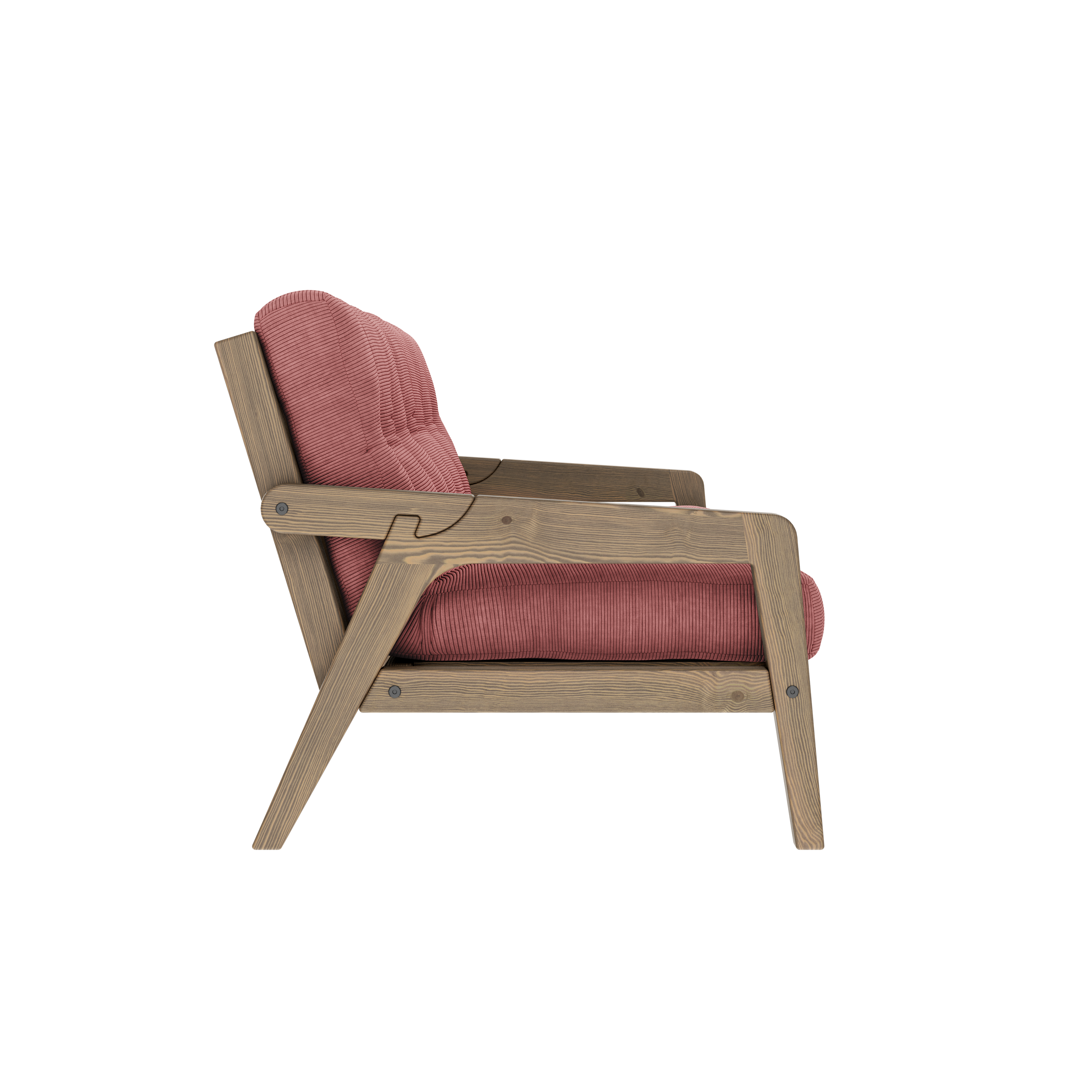 GRAB CAROB BROWN LACQUERED W. 5-LAYER MIXED MATTRESS SORBET PINK