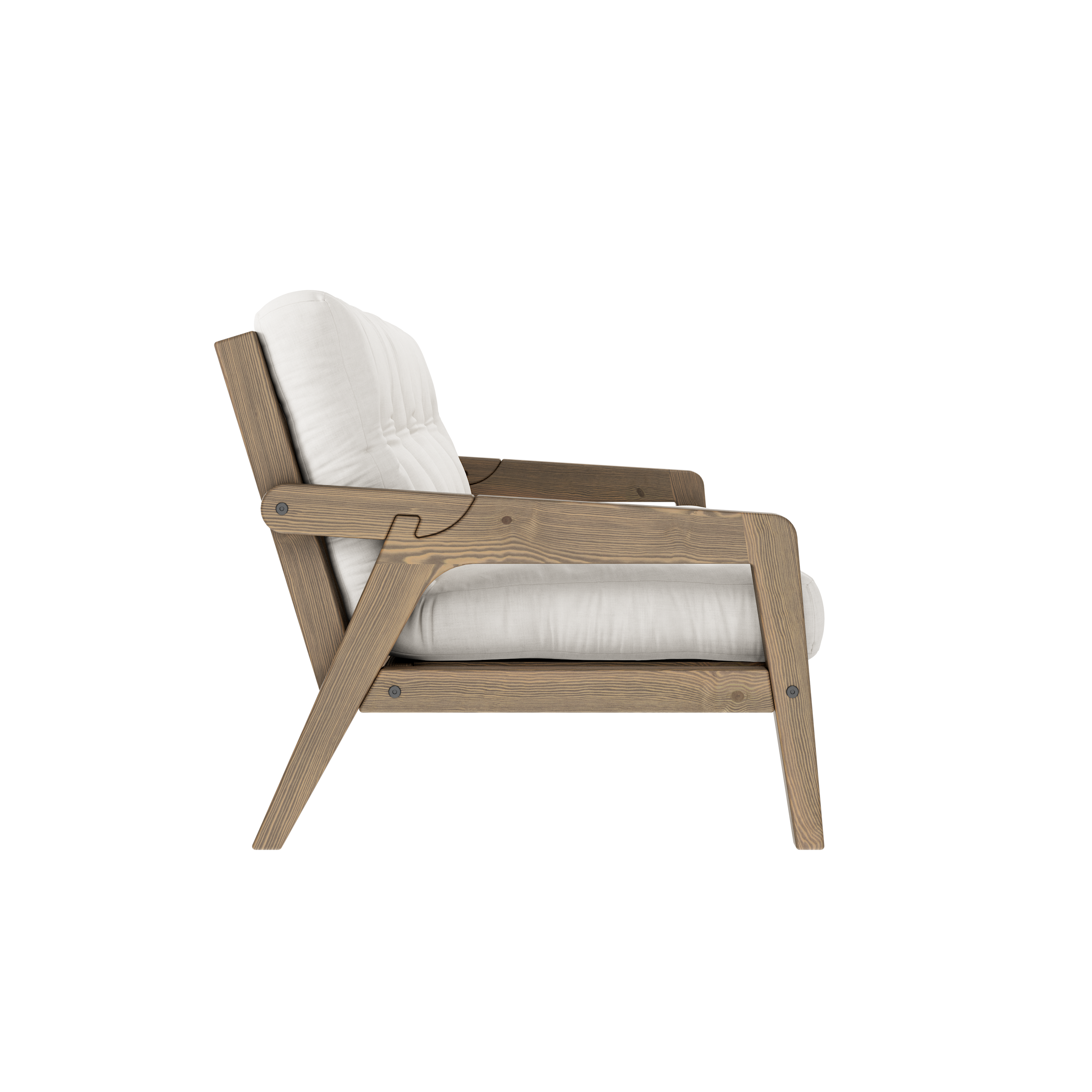 GRAB CAROB BROWN LACQUERED W. 5-LAYER MIXED MATTRESS NATURAL