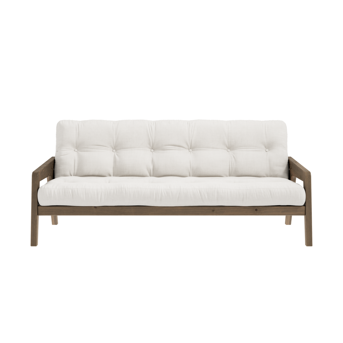 GRAB CAROB BROWN LACQUERED W. 5-LAYER MIXED MATTRESS NATURAL