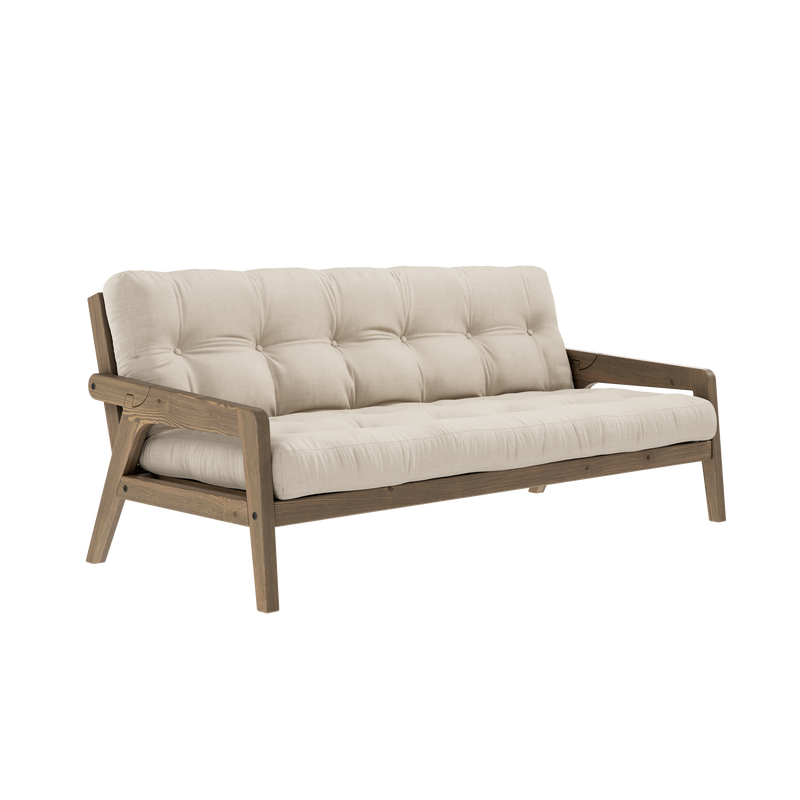 GRAB CAROB BROWN LAQUÉ W. MATELAS MIXTE 5 COUCHES MAT BEIGE