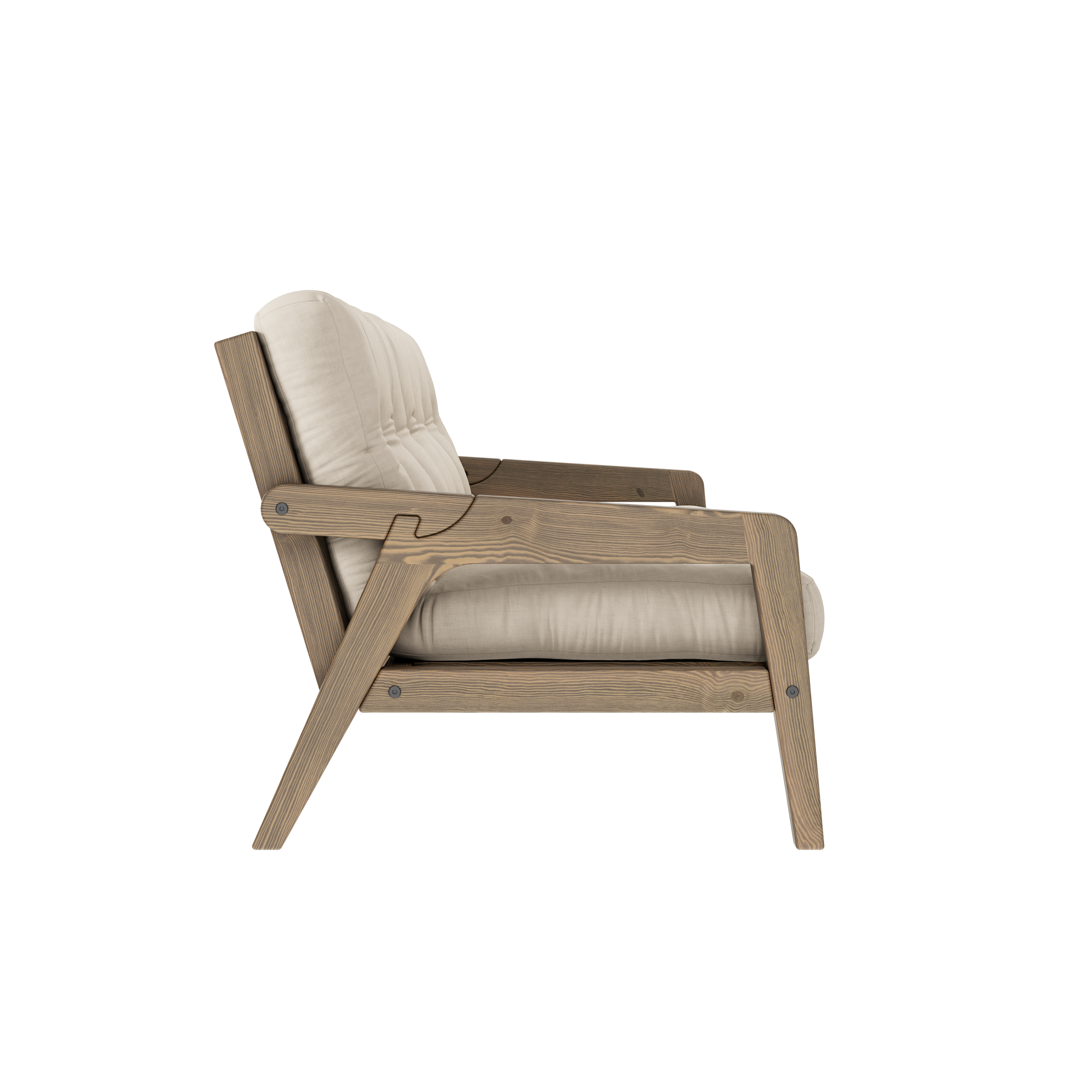 GRAB CAROB BROWN LAQUÉ W. MATELAS MIXTE 5 COUCHES MAT BEIGE