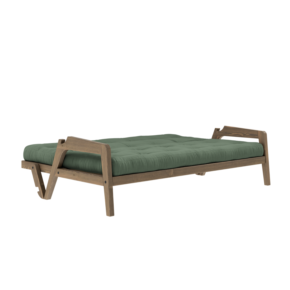 SAISISSEZ LAQUE BRUN CAROUBLE AVEC MATELAS MIXTE 5 COUCHES MATE VERT OLIVE