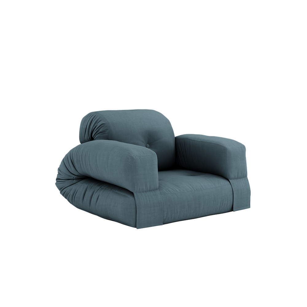 FAUTEUIL HIPPO BLEU PETROLE