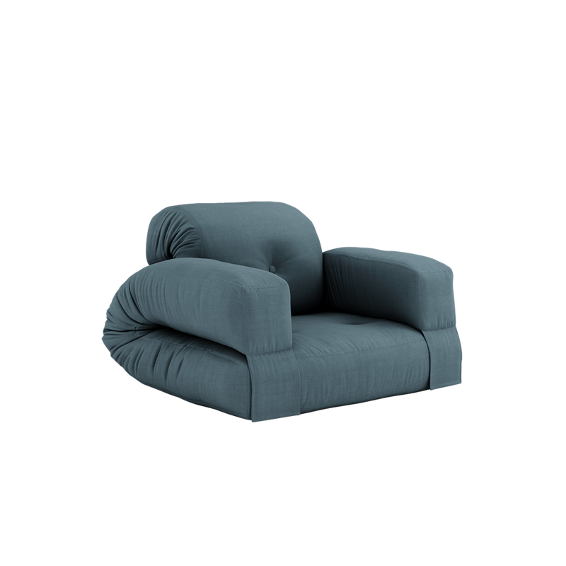 FAUTEUIL HIPPO BLEU PETROLE