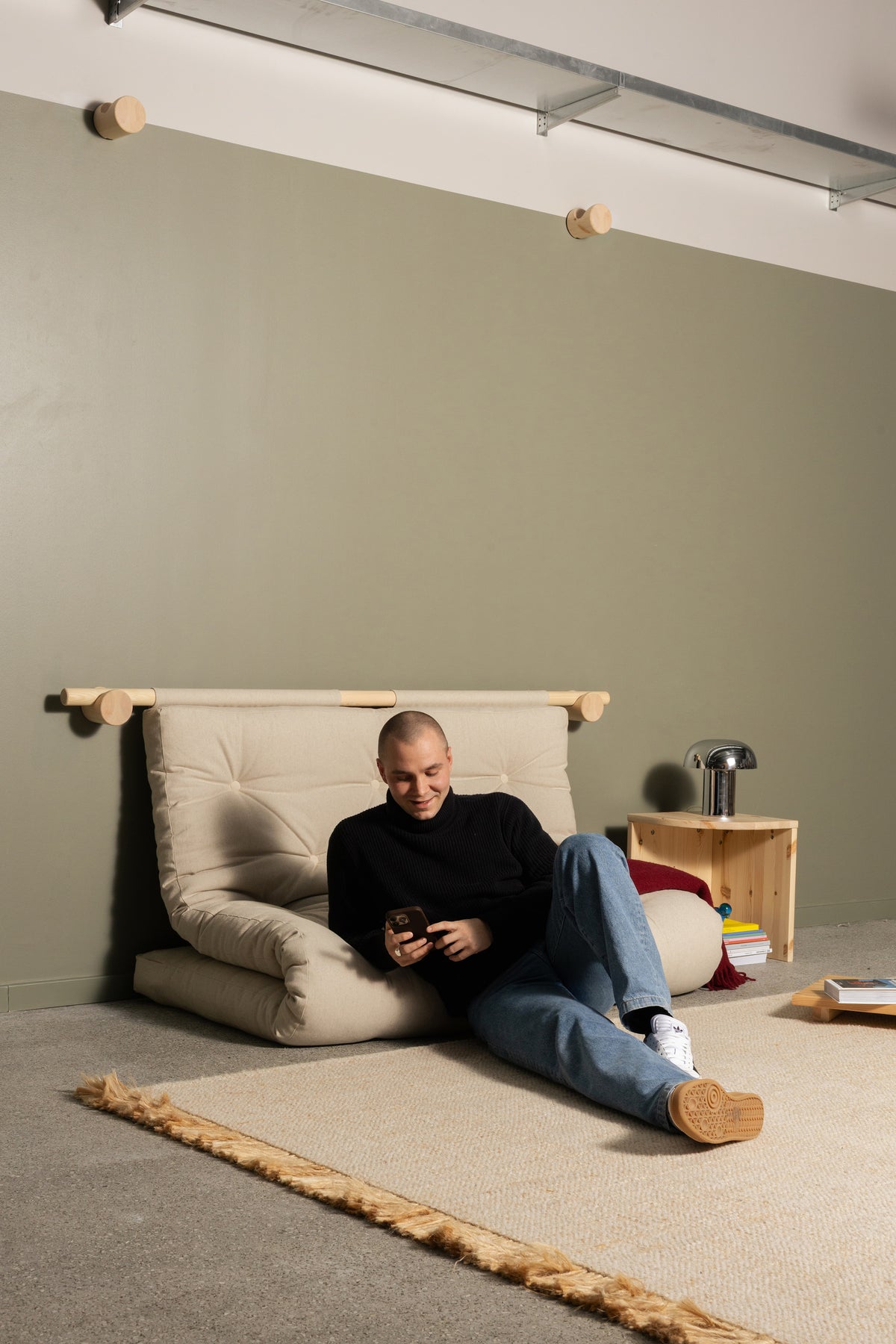 HOOKED RAW 135 X 200 W. BRAVO MATTRESS MELLOW BROWN