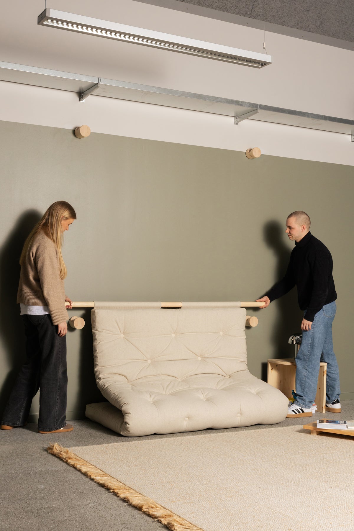 MATELAS HOOKED RAW 135 x 200 W. BRAVO COULEUR FUDGE BROWN