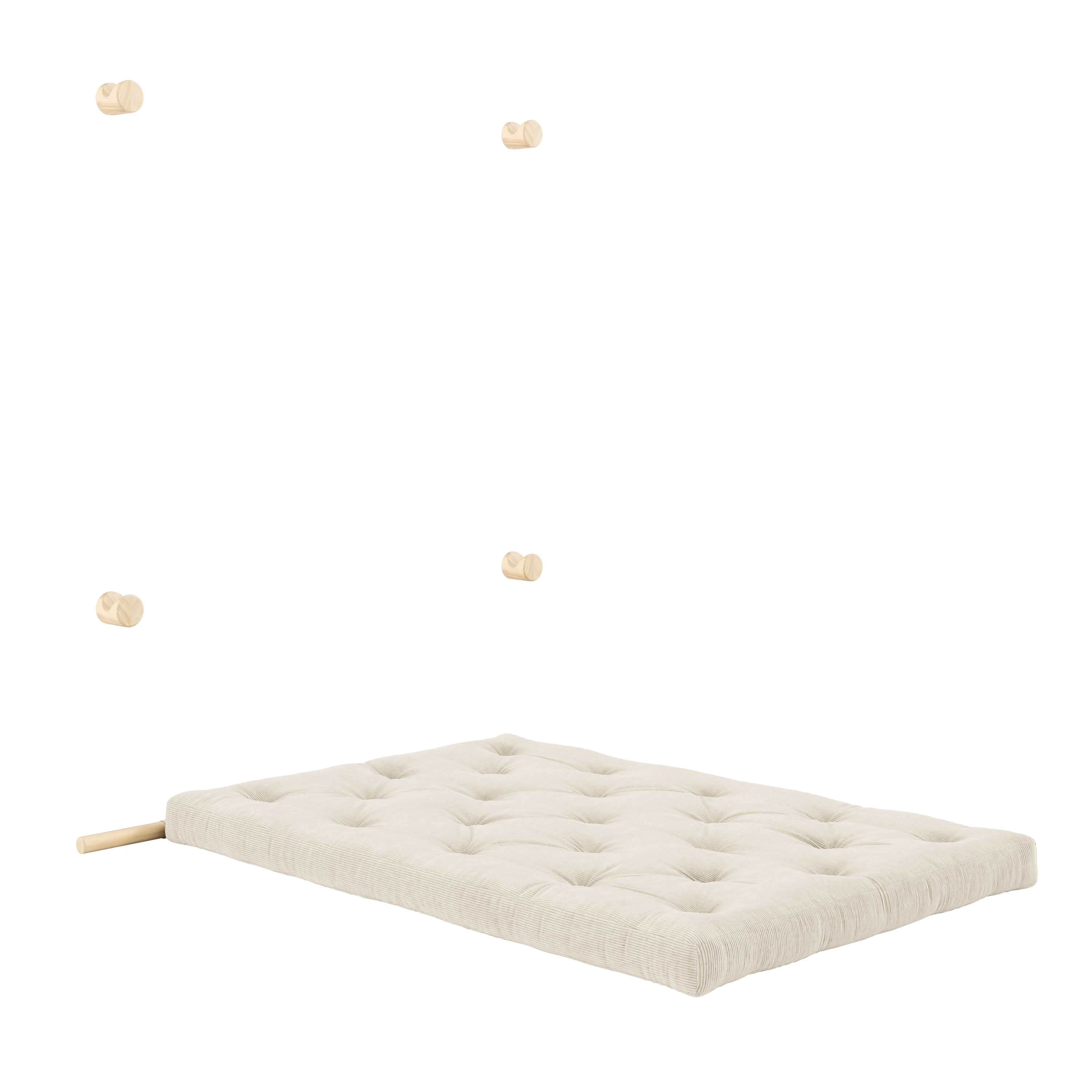 HOOKED RAW 135 X 200 W. BRAVO MATTRESS IVORY