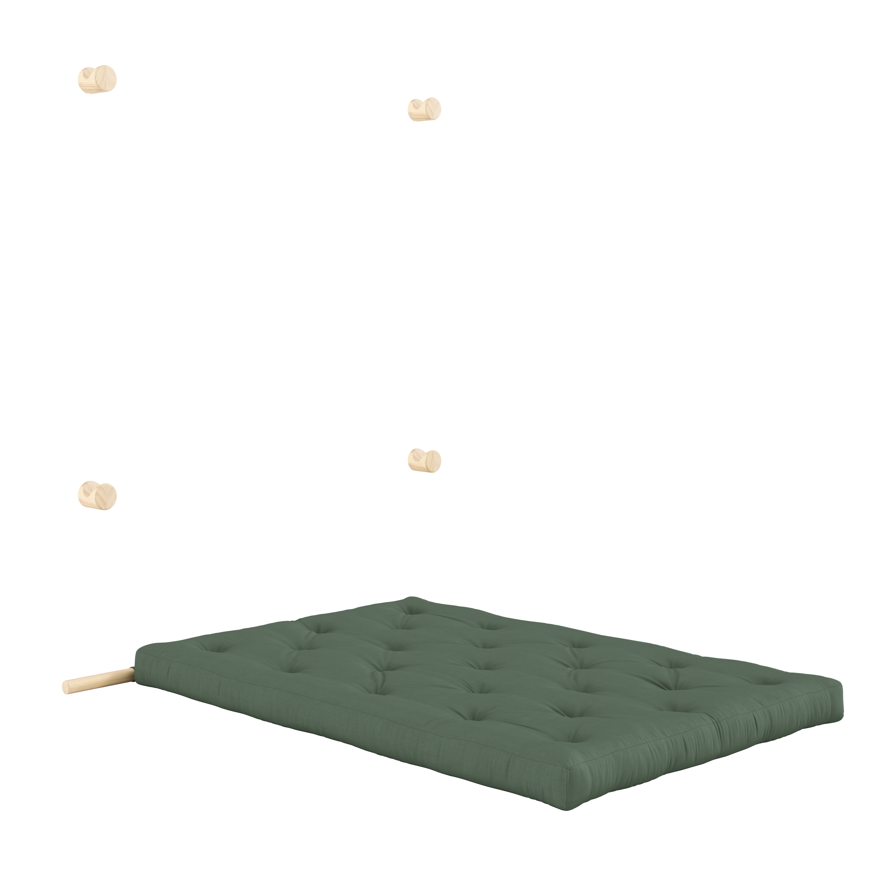 MATELAS HOOKED RAW 135 x 200 AVEC W. BRAVO VERT OLIVE