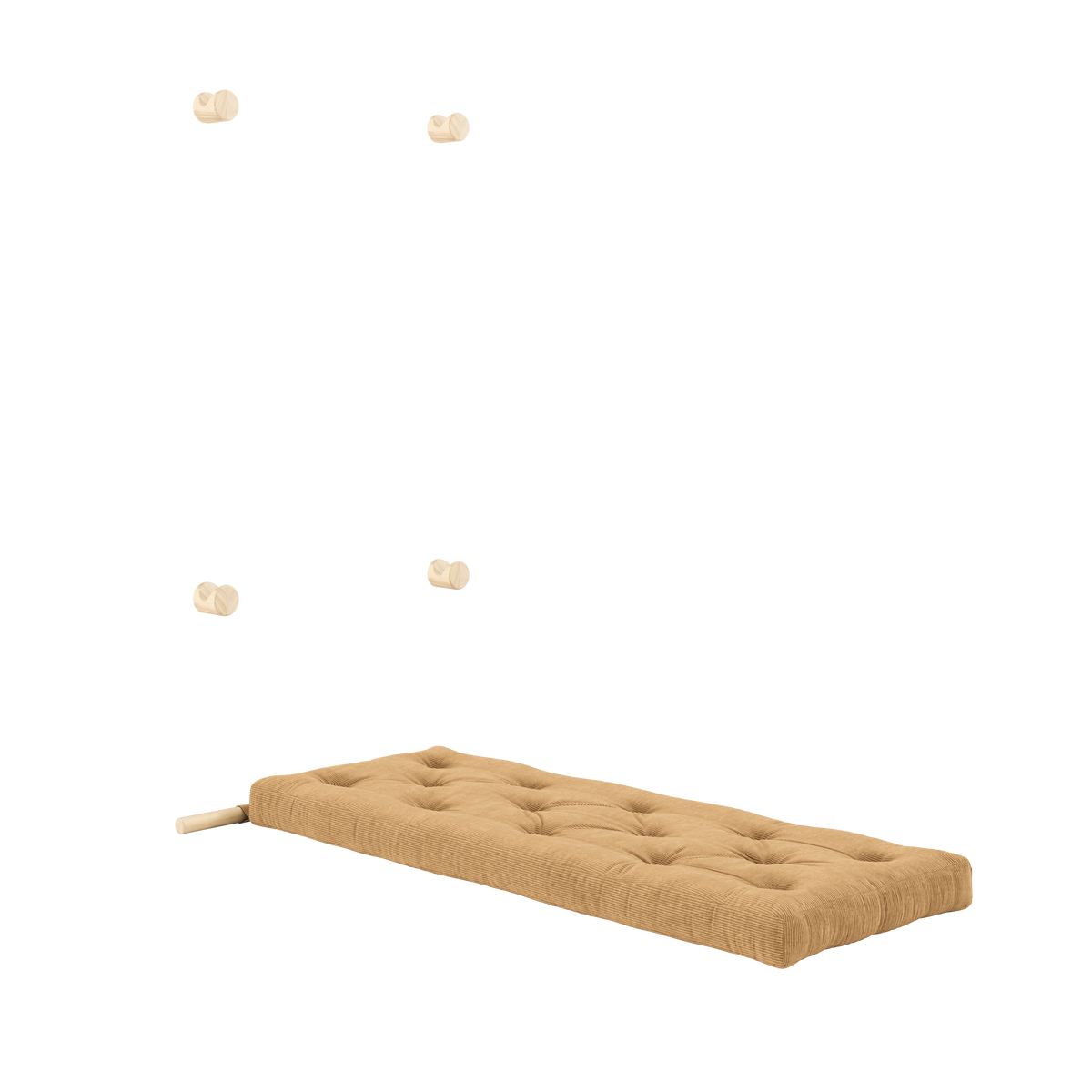 MATELAS BRAVO W. HOOKED RAW 75 x 200 CARAMEL BRUN