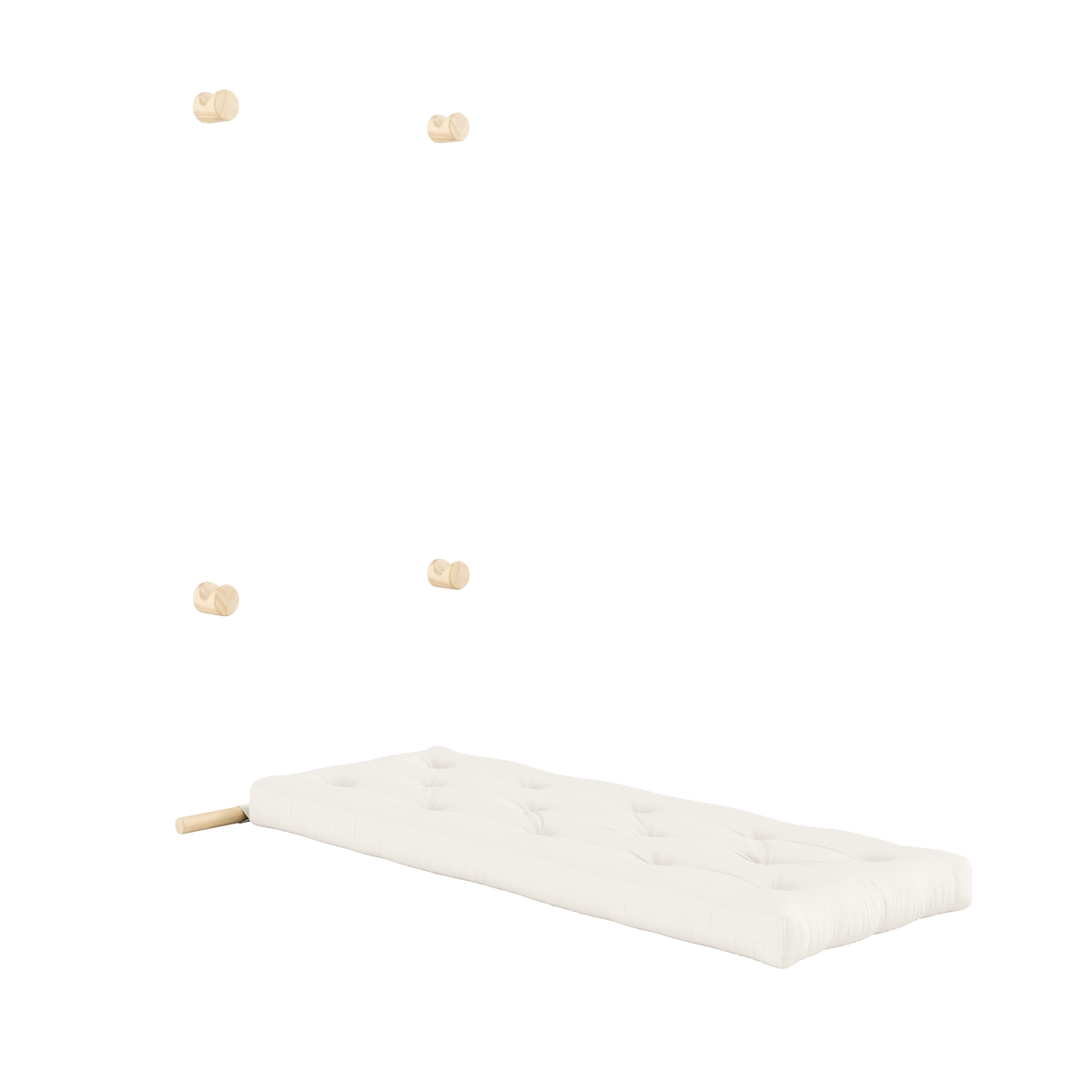 HOOKED RAW 75 x 200 W. BRAVO MATTRESS NATURAL