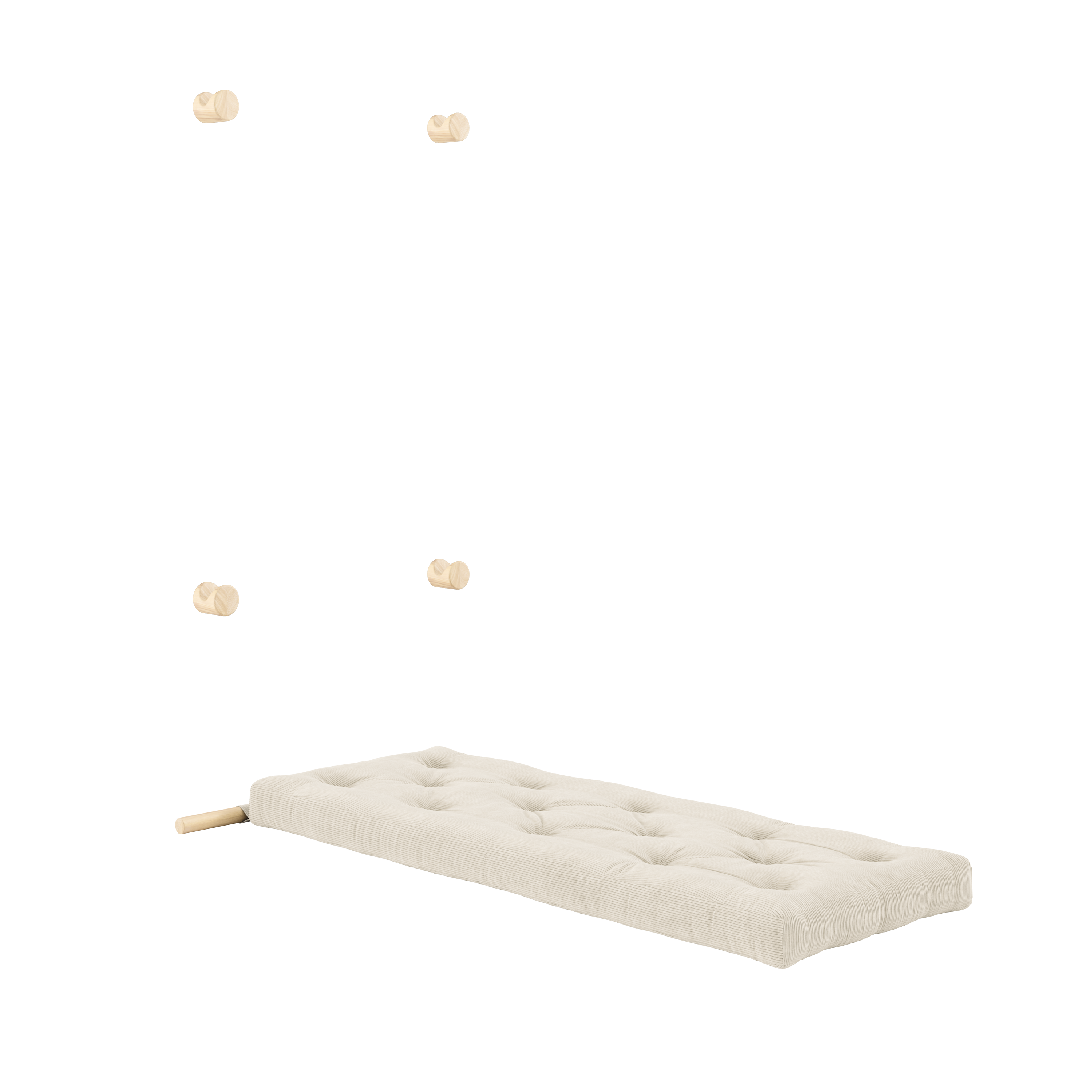 HOOKED RAW 75 X 200 W. BRAVO MATTRESS IVORY