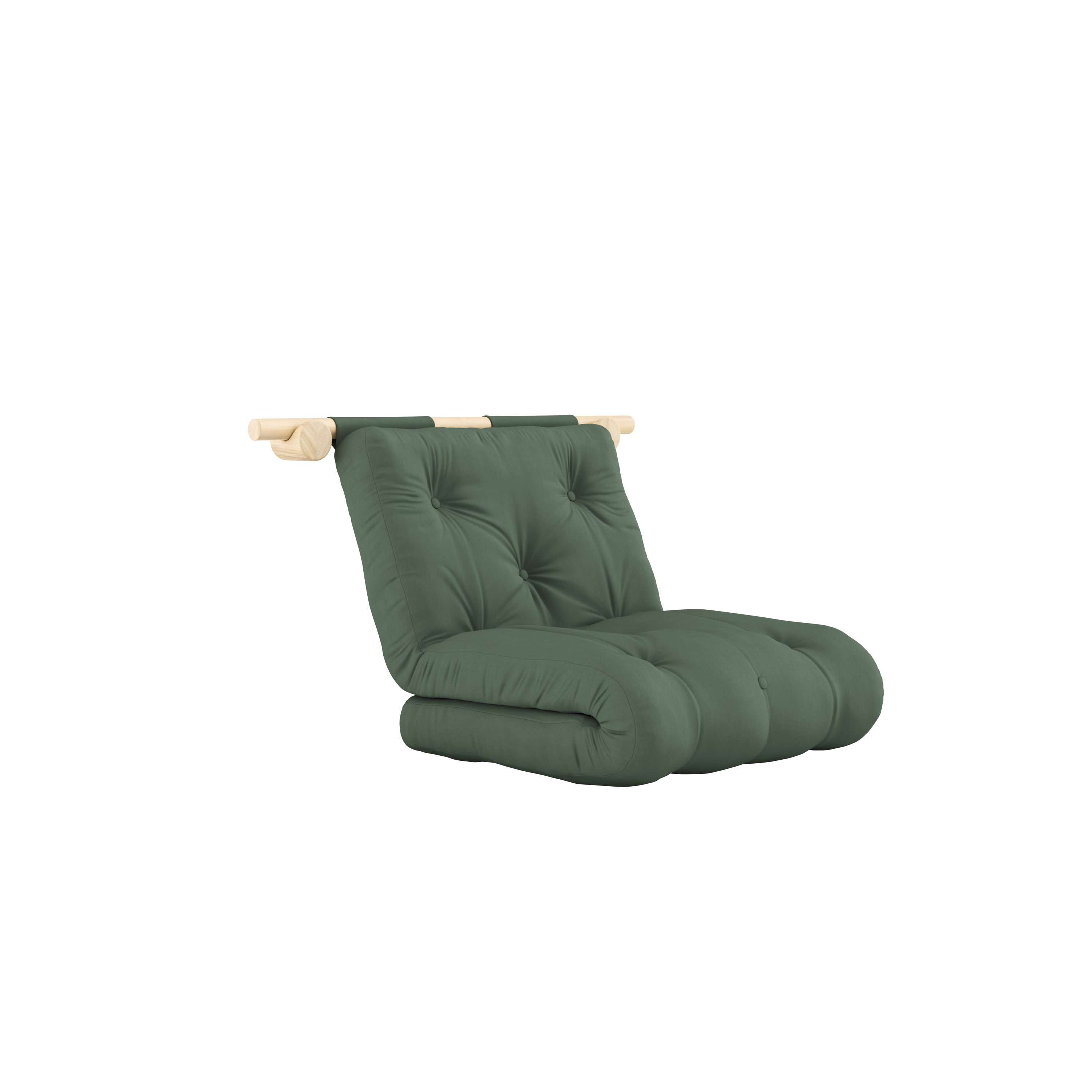 HOOKED RAW 75 x 200 W. BRAVO MATTRESS OLIVE GREEN