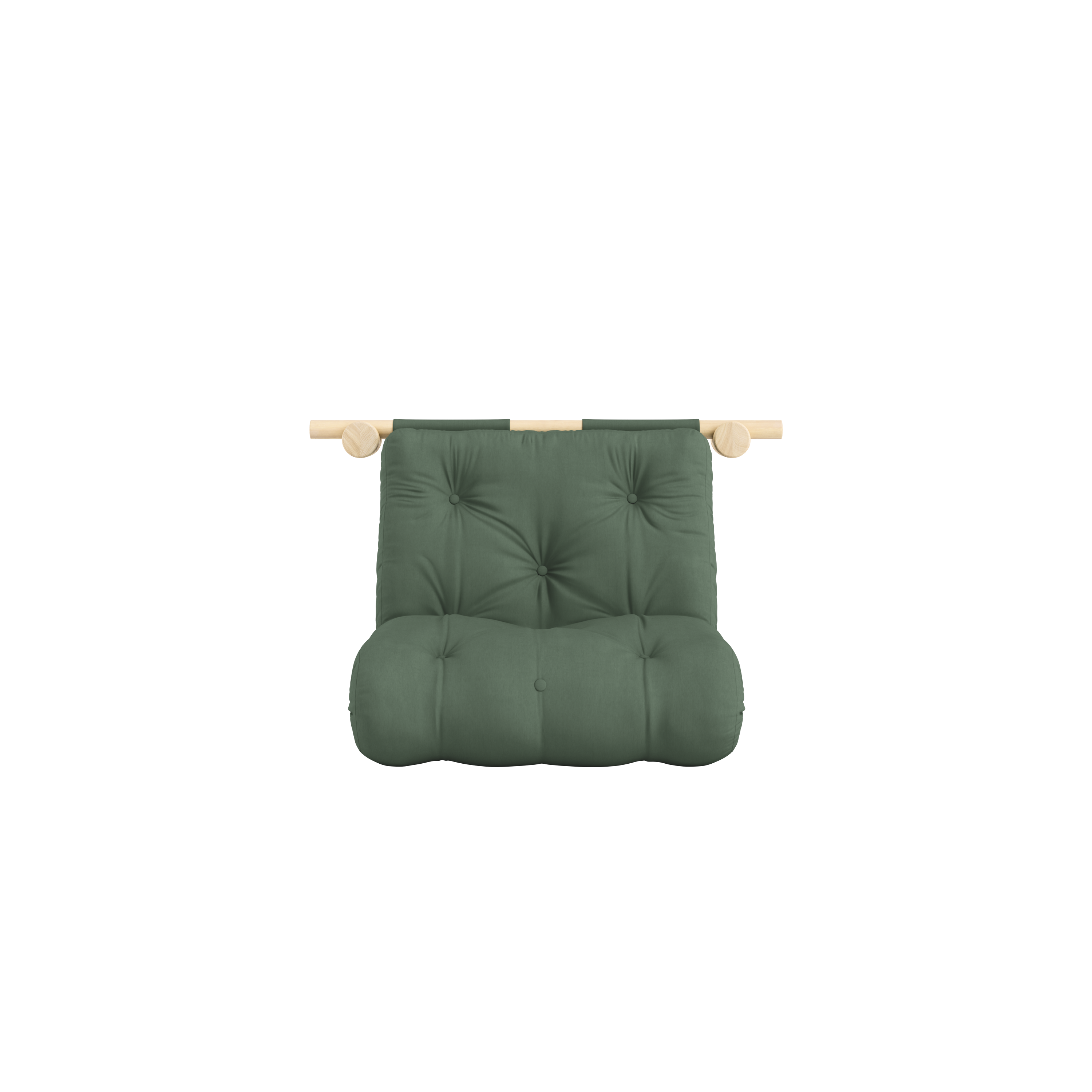 HOOKED RAW 75 x 200 W. BRAVO MATTRESS OLIVE GREEN