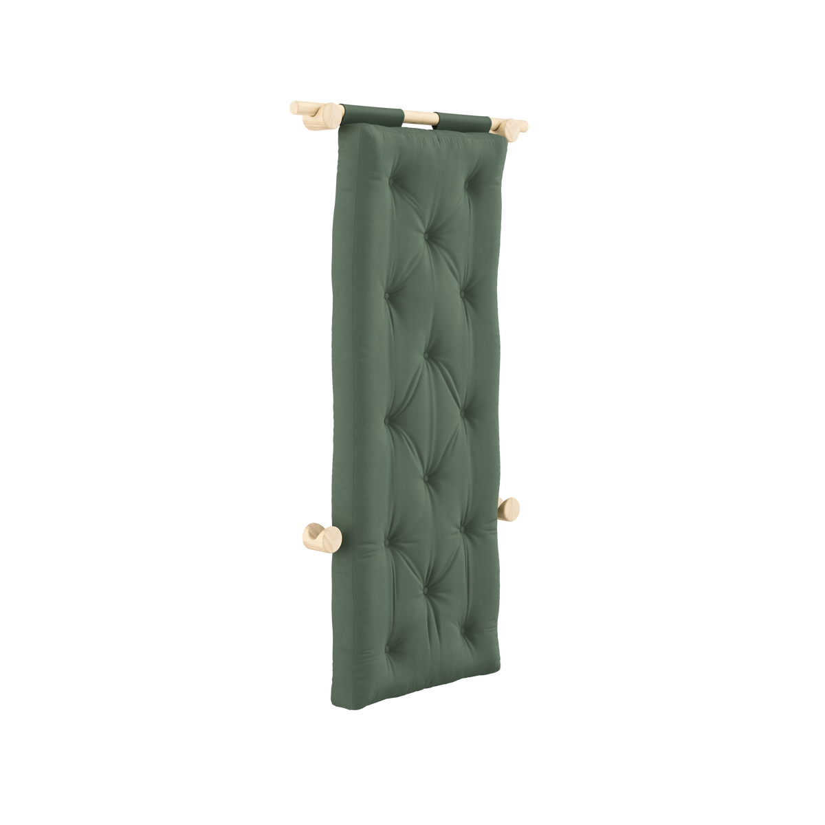 HOOKED RAW 75 x 200 W. BRAVO MATELAS VERT OLIVE