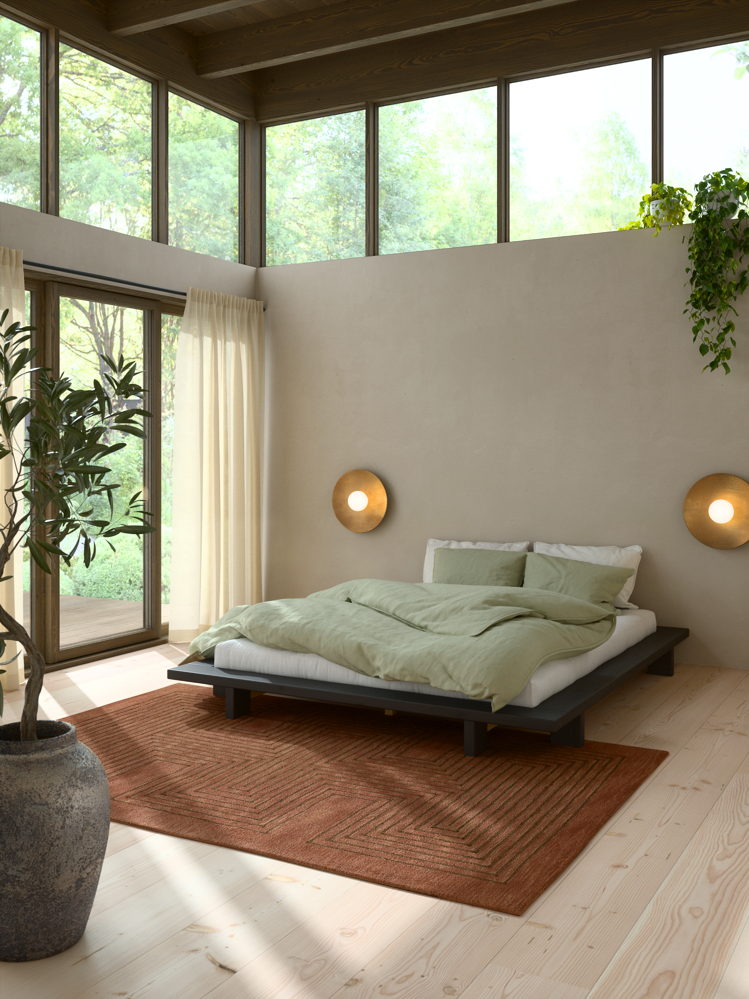 JAPAN BED NOIR NUIT 140 X 200