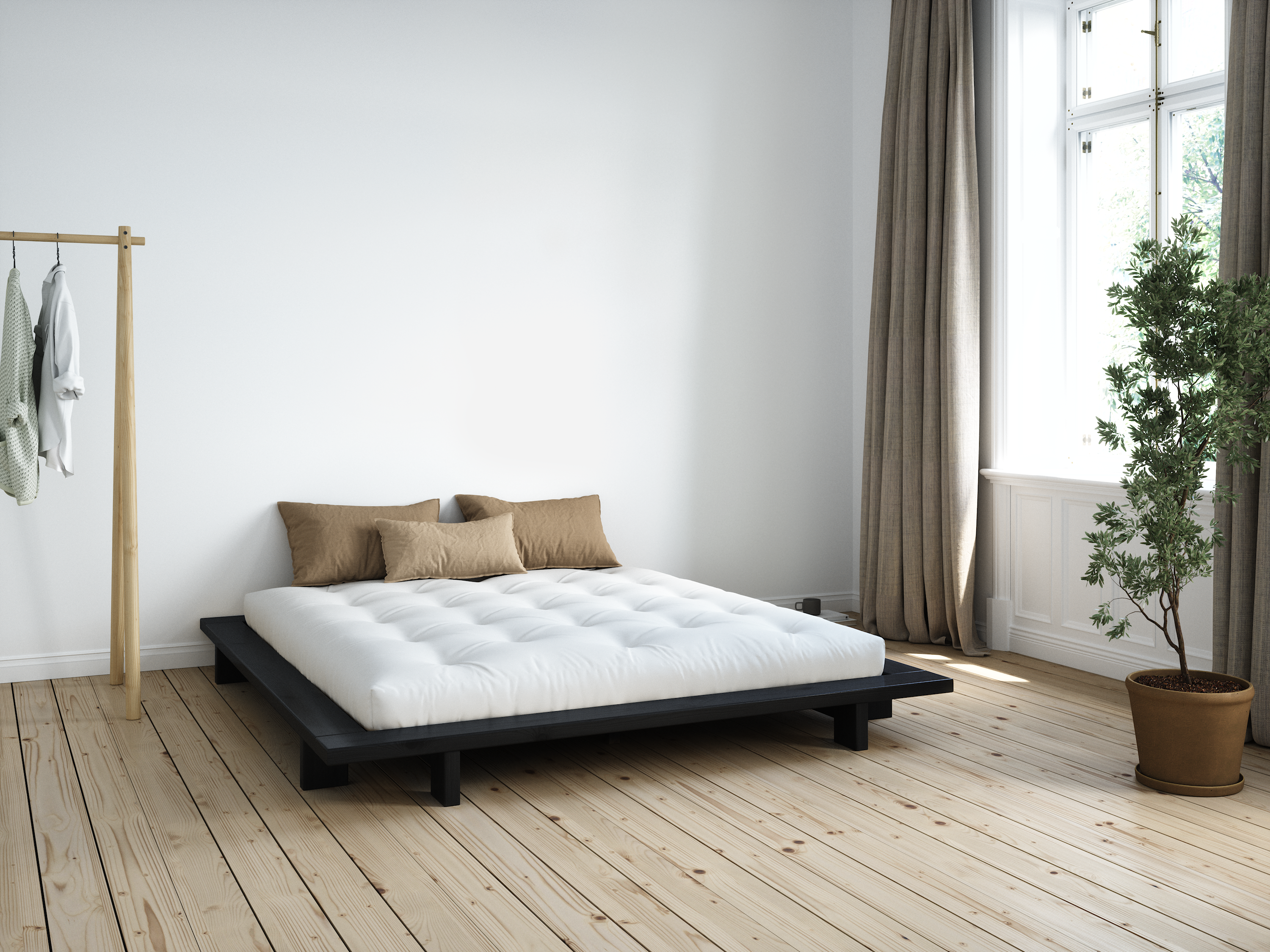 JAPAN BED NOIR NUIT 140 X 200